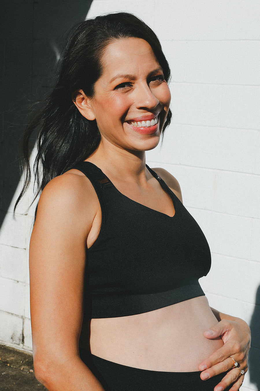 Nurture Maternity Sports Bra - Breathable Nursing Sports Bra for Pregnancy & Postpartum - Black - Perfect for Yoga, Gym Workouts & Breastfeeding Comfort
