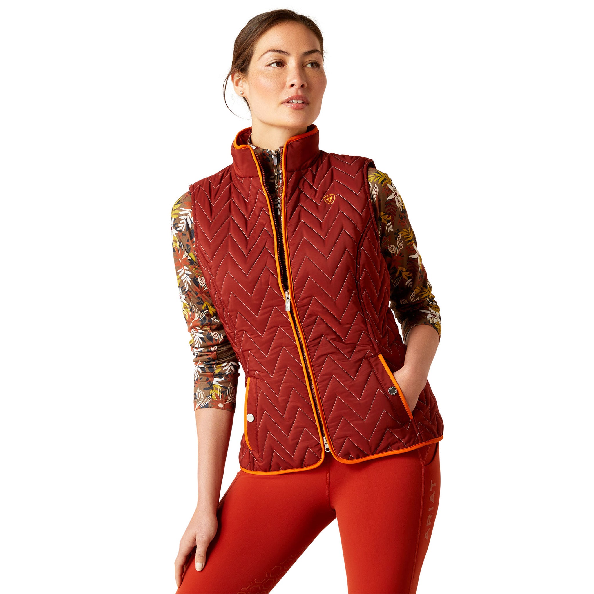 Ariat Women's Fire Brick Insulated Vest - Warm Quilted Puffer Jacket for Outdoor Activities, Hiking & Winter Fashion
