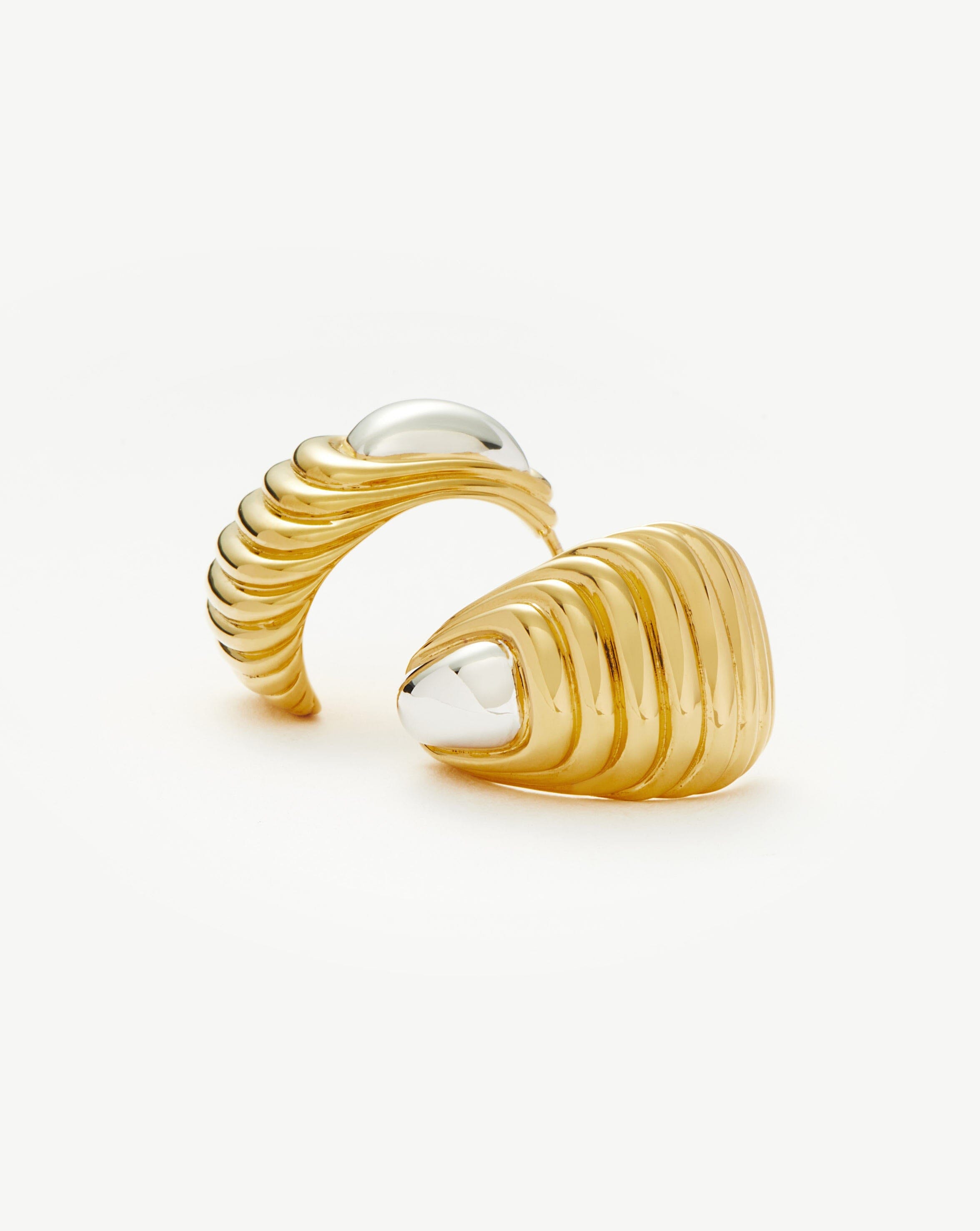 Stylish Ridge Oversized Earrings for Women - Mixed Metal Statement Jewelry for Parties, Weddings & Everyday Wear