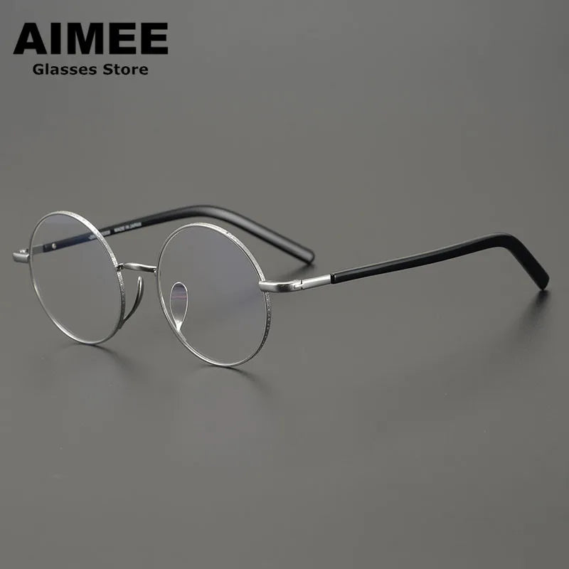 Aimee Unisex Full Rim Round Titanium Acetate Eyeglasses 11122 - Lightweight Durable Frame for Men & Women - Perfect for Reading, Working & Daily Wear