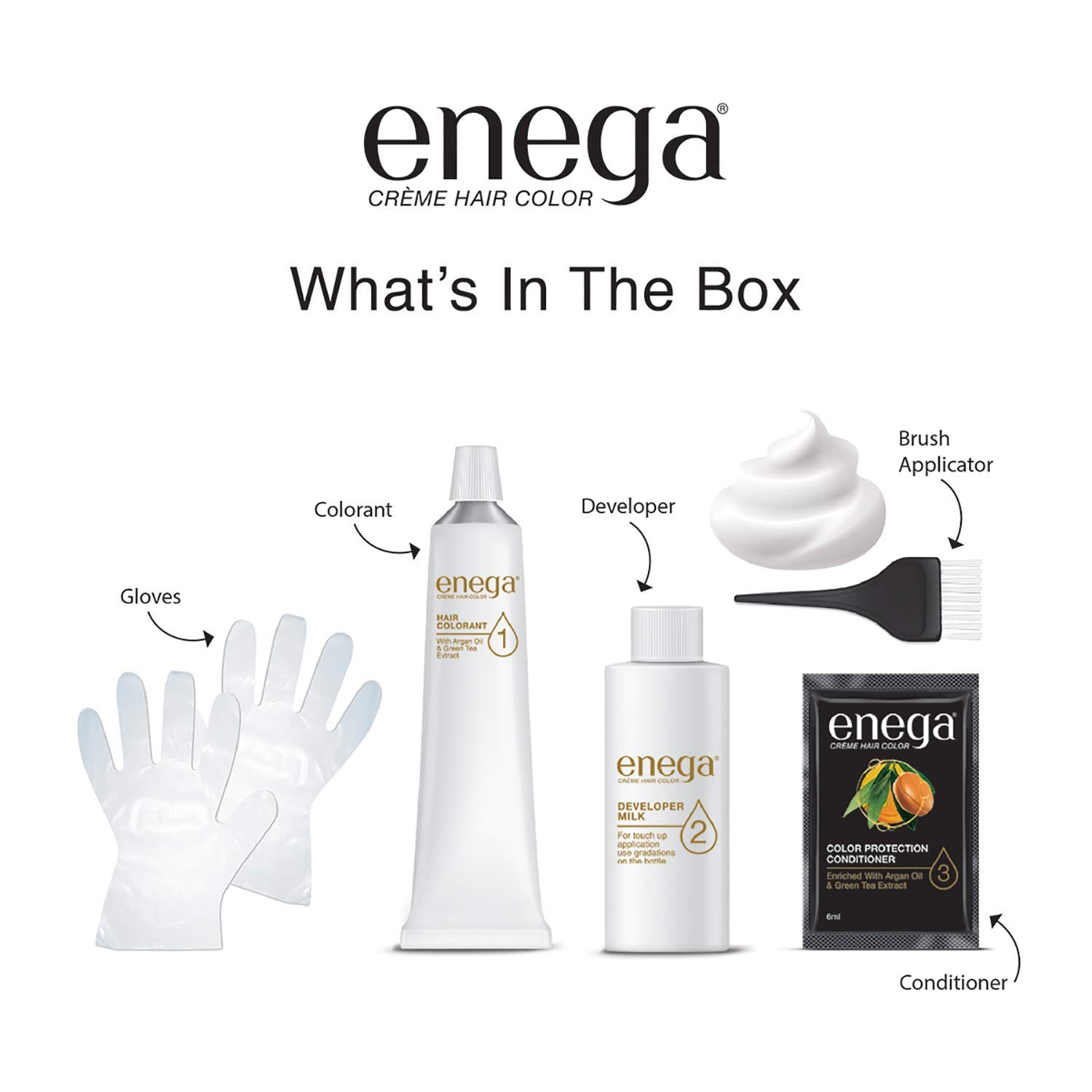Enega Ammonia-Free Long Lasting Gray Coverage Hair Color Cream with Argan Oil & Green Tea Extract - 150ml (Golden Blonde) | Pack of 1 | Perfect for At-Home Hair Coloring & Touch-Ups