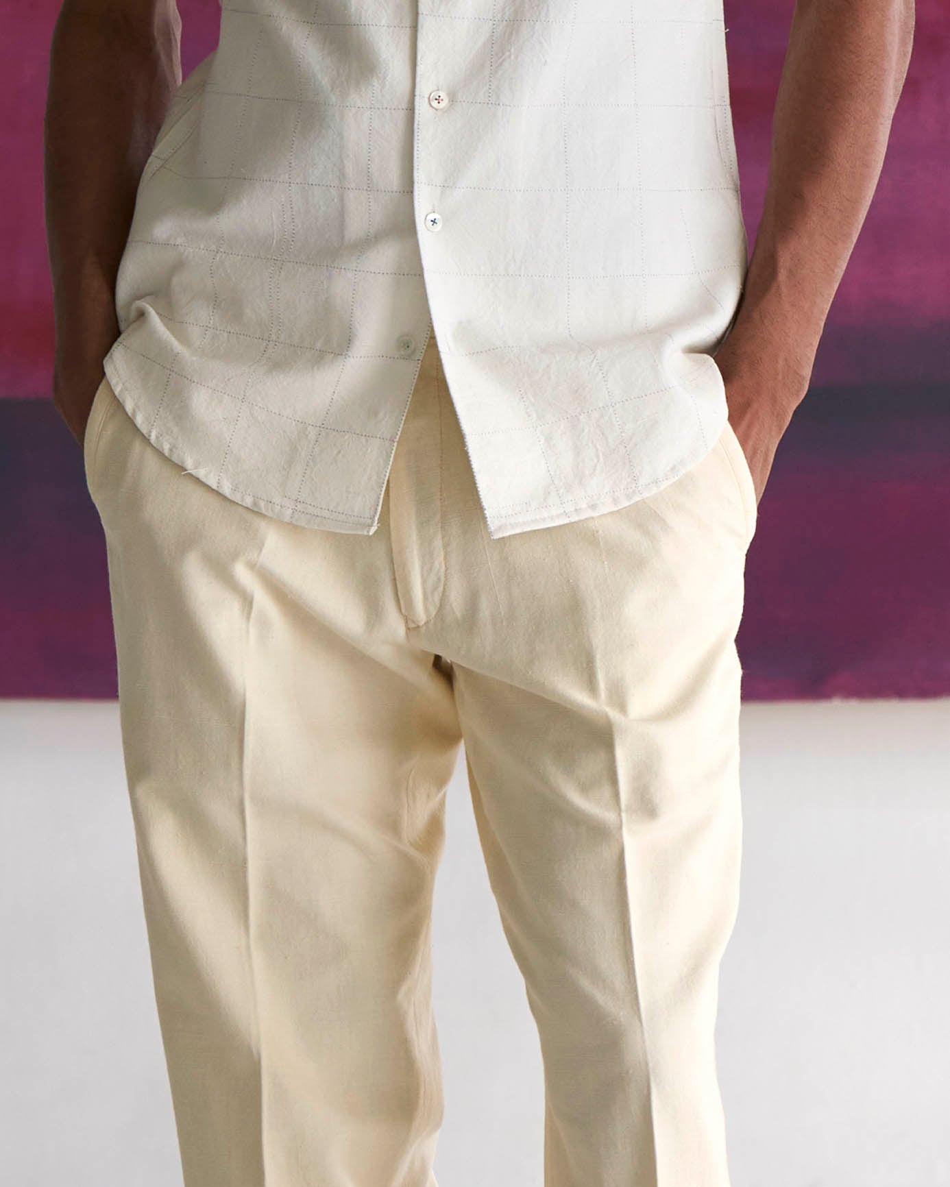 Premium Heavy Cotton Raahi Trousers in Off White - Comfortable Casual Pants for Men | Perfect for Work, Travel & Everyday Wear