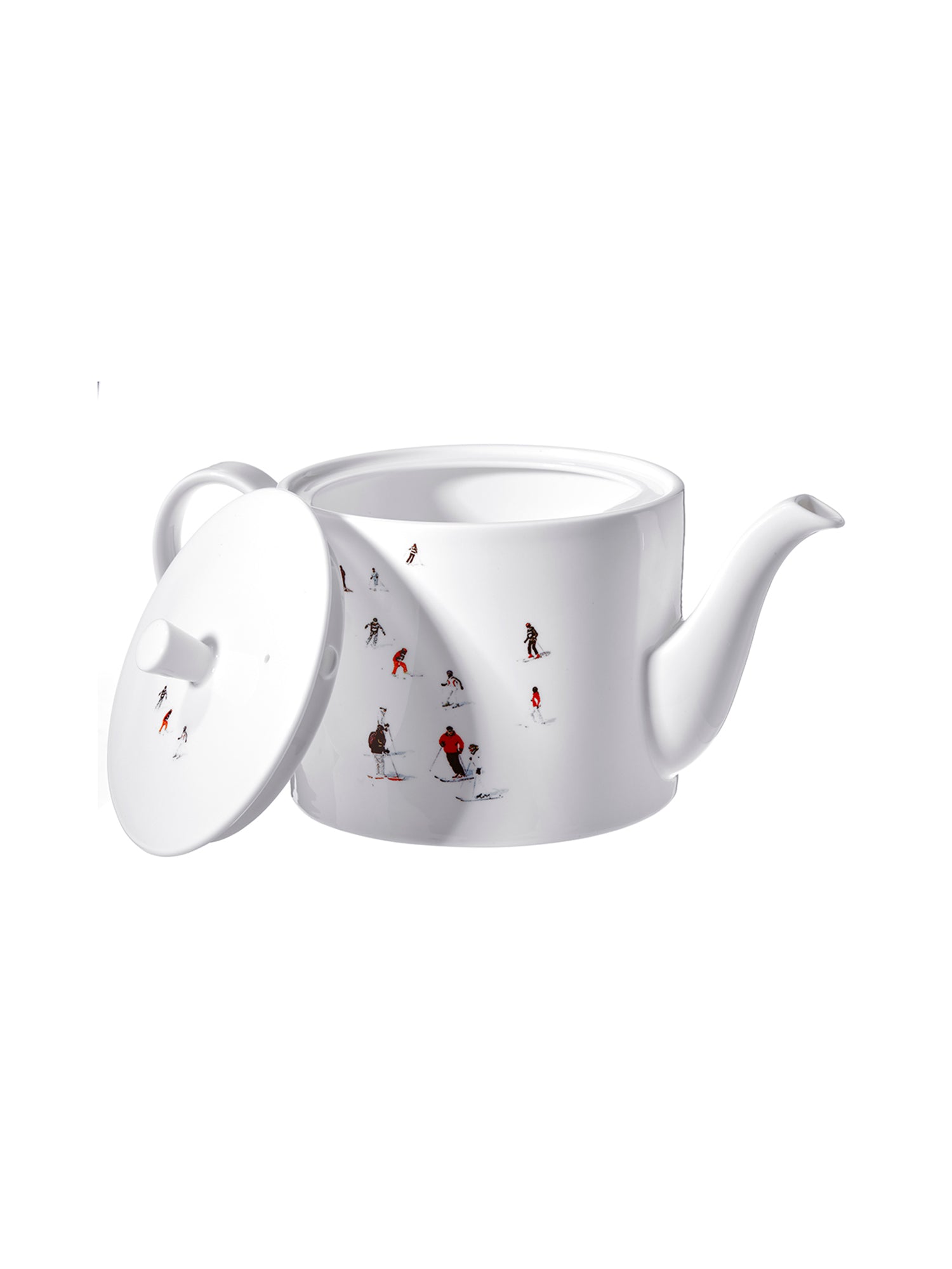 Premium Large Skier Teapot - 40oz Ceramic Tea Pot with Ergonomic Handle - Perfect for Winter Tea Parties, Cozy Cabin Getaways & Ski Lodge Decor