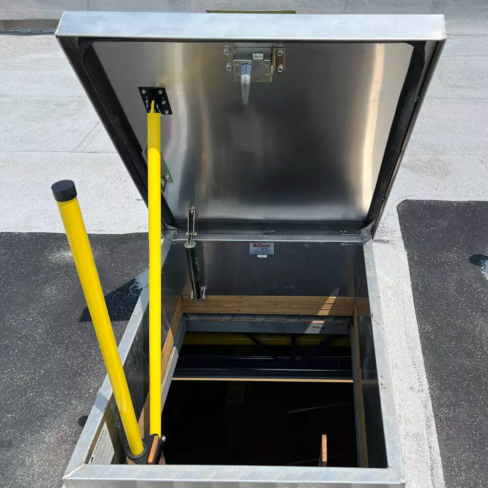 Belmont Safety Hatch System with Round Bracket - Secure Roof Access Solution for Industrial & Commercial Buildings | Fall Protection Equipment for Maintenance Workers