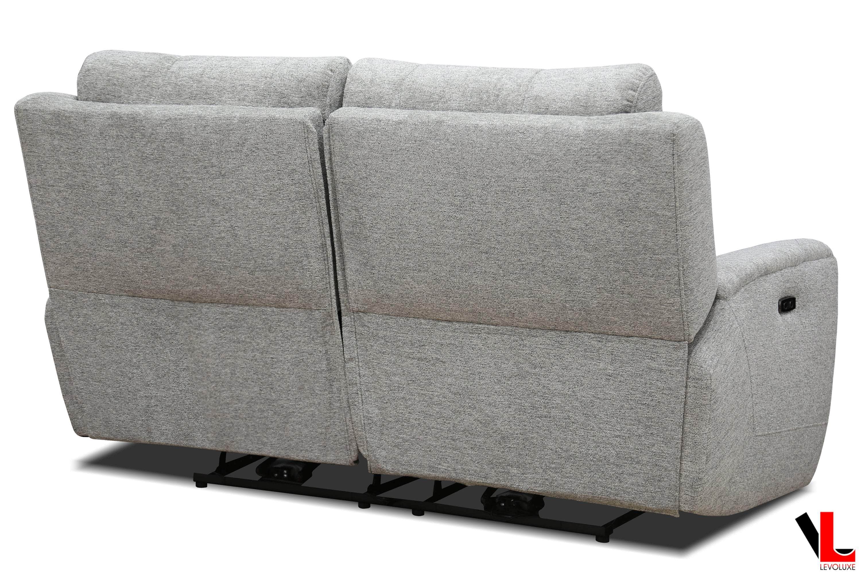 Sentinel 65 Power Reclining Loveseat with Adjustable Headrest - Soft Tweed Ash Fabric - Perfect for Living Room, Home Theater & Small Spaces
