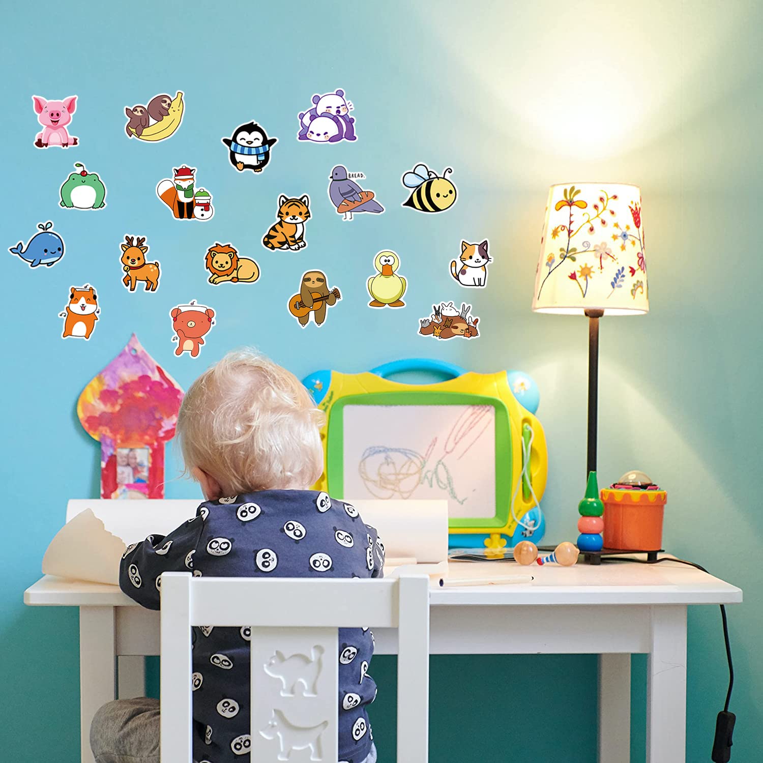 100pcs Cute Animal Stickers - Frog, Penguin, Fox, Panda, Elephant Decals for Laptop, Water Bottle, Notebook | Fun DIY Decor for Kids, Teens, Girls & Boys | Perfect for School, Scrapbooking & Gift Giving