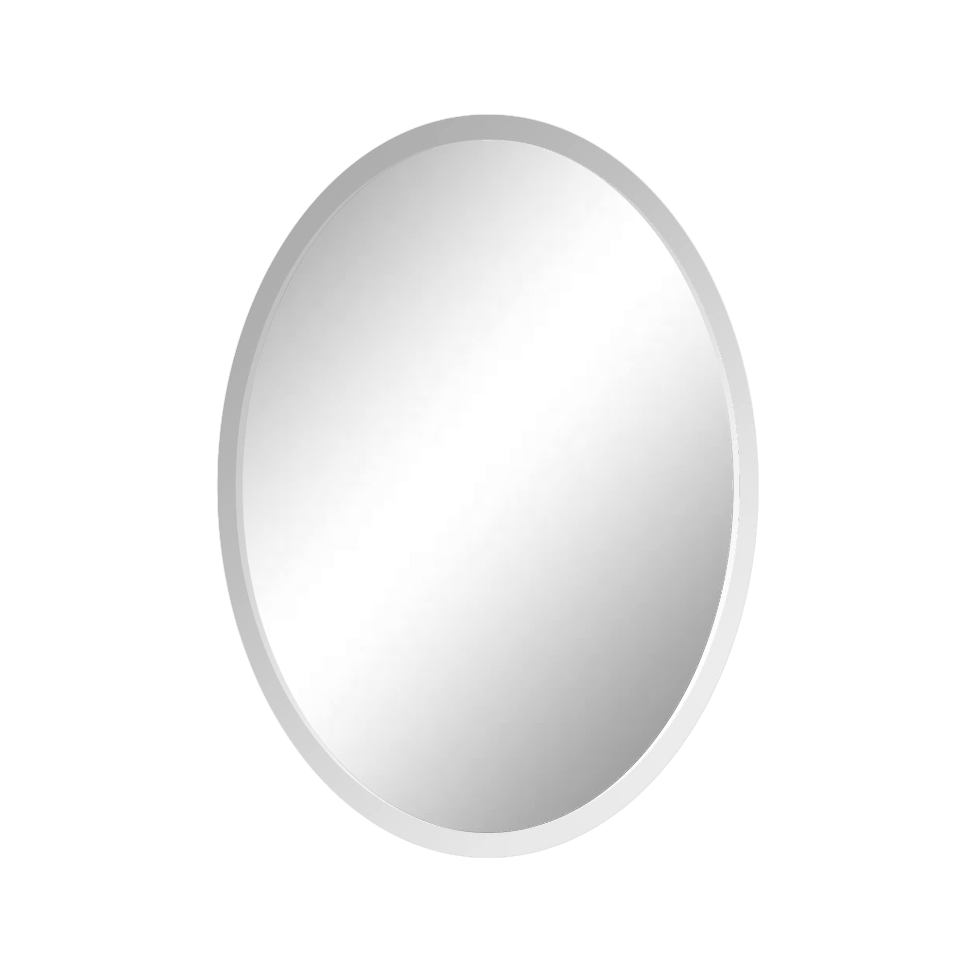 22x39 Inch Oval Frameless Wall Mirror with 1 Inch Beveled Edge - Bathroom Vanity Bedroom Living Room Decor - Shatter-Resistant Glass for Home & Commercial Use