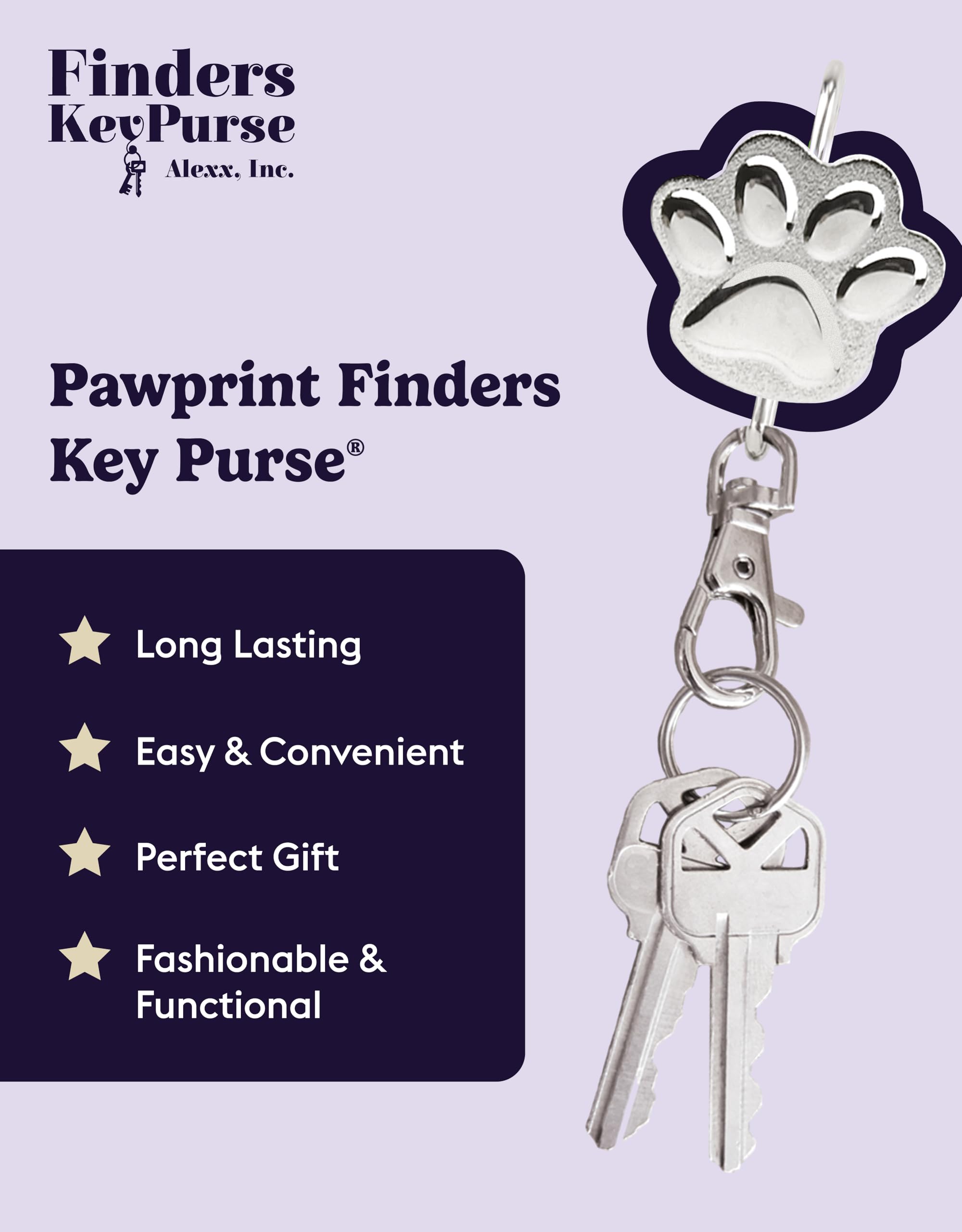 Women's Key Finder Charm - Cute Keychain & Purse Organizer Accessory - Perfect Gift for Mom, Wife, Girlfriend - Great for Key Organization & Handbag Decor