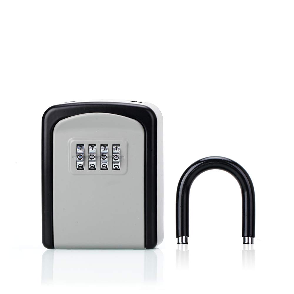 Key Lock Box with Combination Code - Secure Outdoor House Key Storage, Black Combo Door Locker (1 Pack) - Perfect for Vacation Homes, Airbnb Rentals & Emergency Key Access