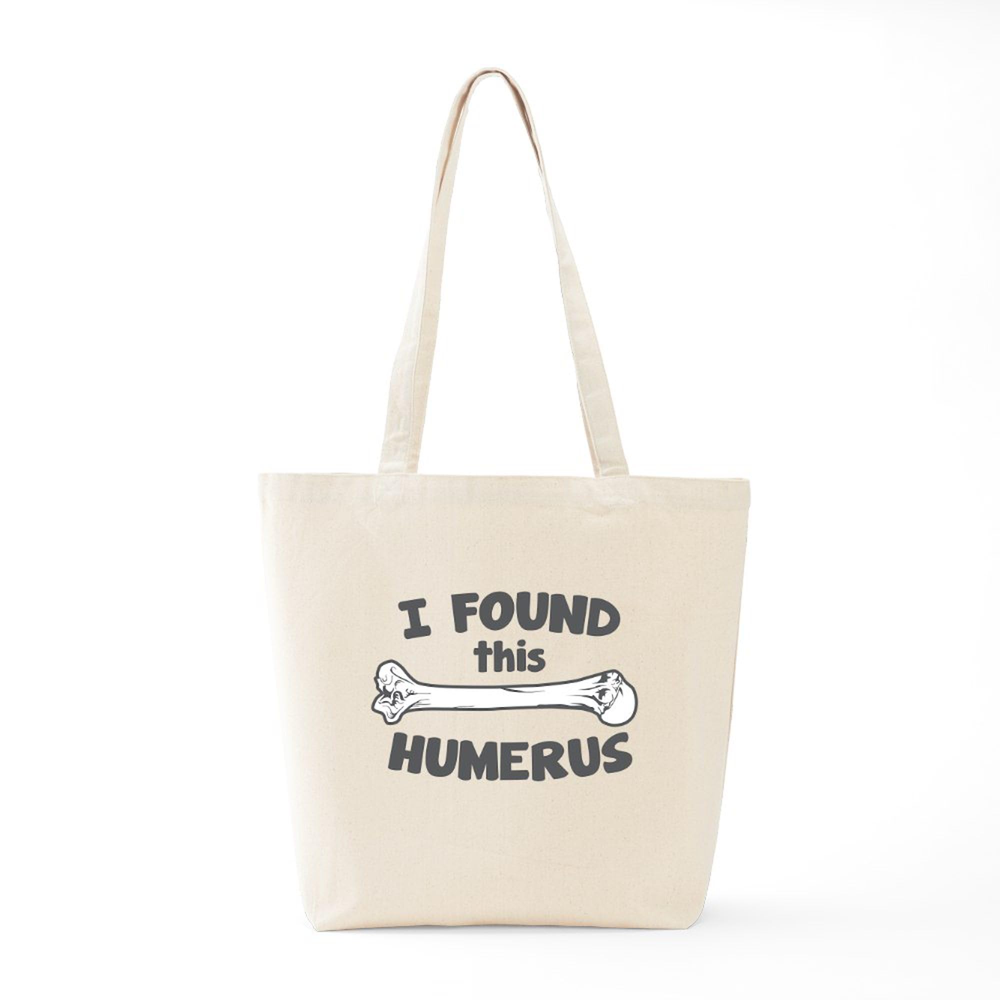Funny I Found This Humerus Tote Bag - Natural Canvas Reusable Shopping Bag for Groceries, Beach & Work | Eco-Friendly Cotton Tote with Humorous Anatomy Design
