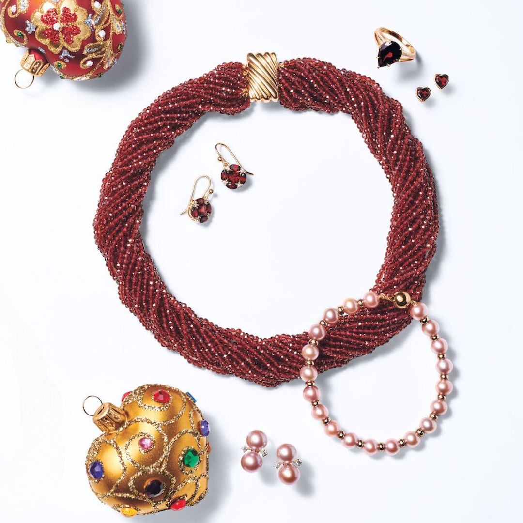 Exquisite Garnet & Diamond Quadrille Drop Earrings – Elegant Dangle Jewelry for Women | Perfect for Weddings, Parties & Special Occasions