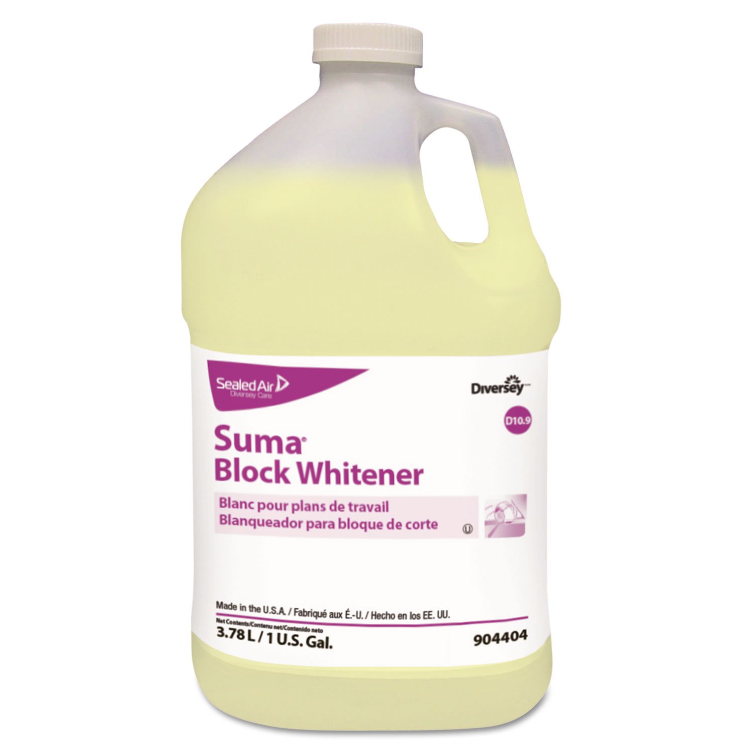 Diversey 904404 Suma Block Whitener - 1 Gallon Bottle (4/Carton) | Commercial Dishwasher & Kitchen Cleaning Solution