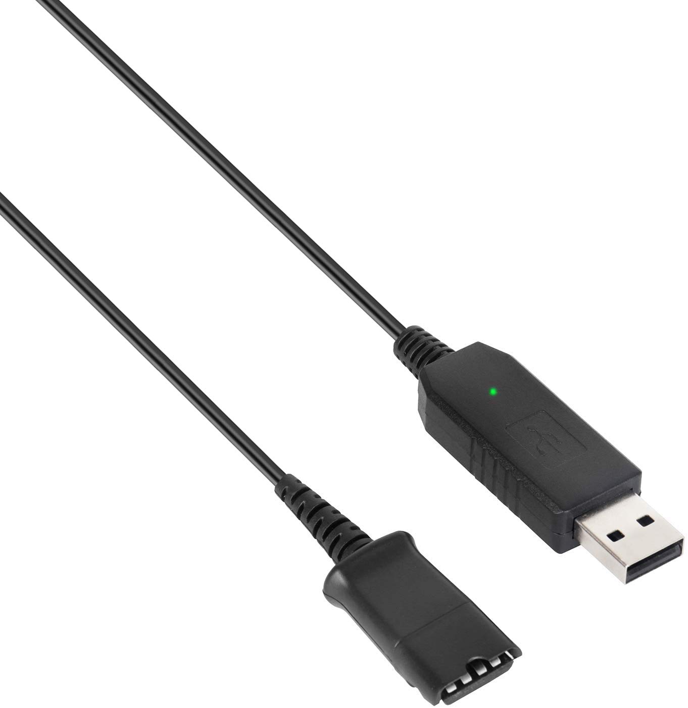VoiceJoy Call Center Headset Quick Disconnect QD Cable to USB Plug Adapter - Compatible with Plantronics QD Connector for Computer & Laptop - Perfect for Remote Work & Customer Service Calls
