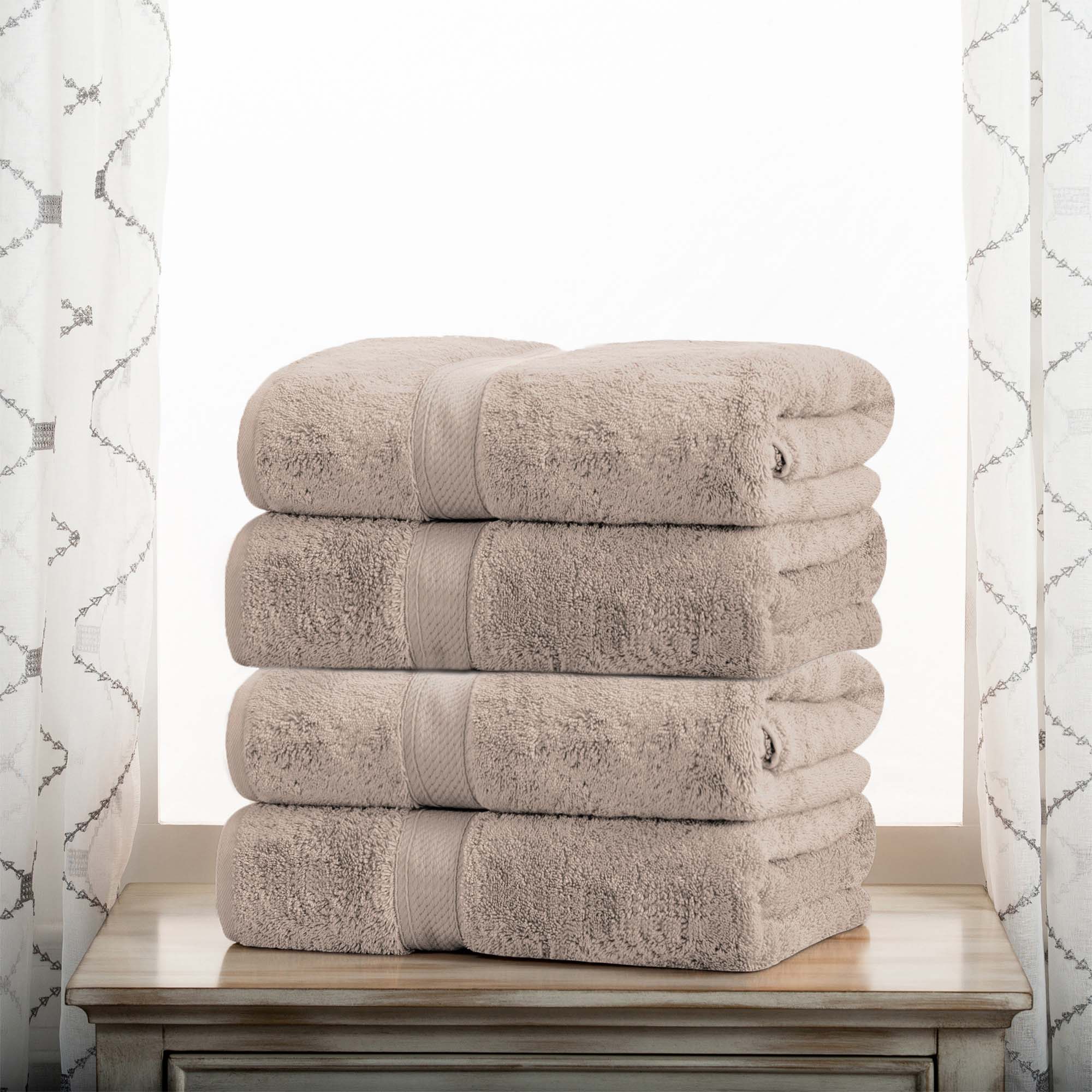Premium 4-Piece Egyptian Cotton Bath Towel Set - Ultra Soft, Heavyweight & Plush Pile for Spa-Like Luxury at Home | Perfect for Bath, Beach & Guest Use