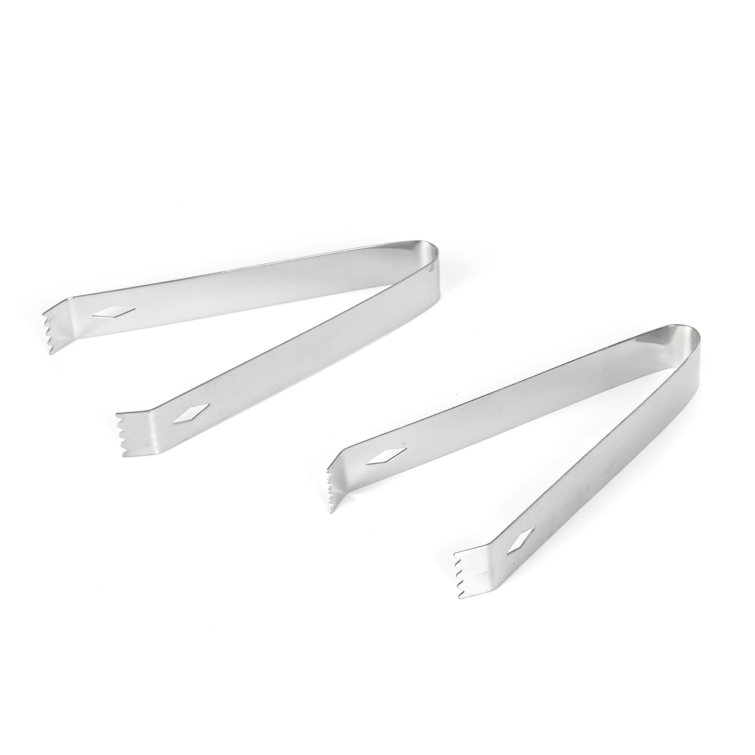 2 Pack Stainless Steel Ice Tongs - 5.9 Inch Food Grade Small Serving Tongs for Ice Bucket, Sugar Cubes, Appetizers - Perfect for Party, Coffee Bar & Home Use (Silver)