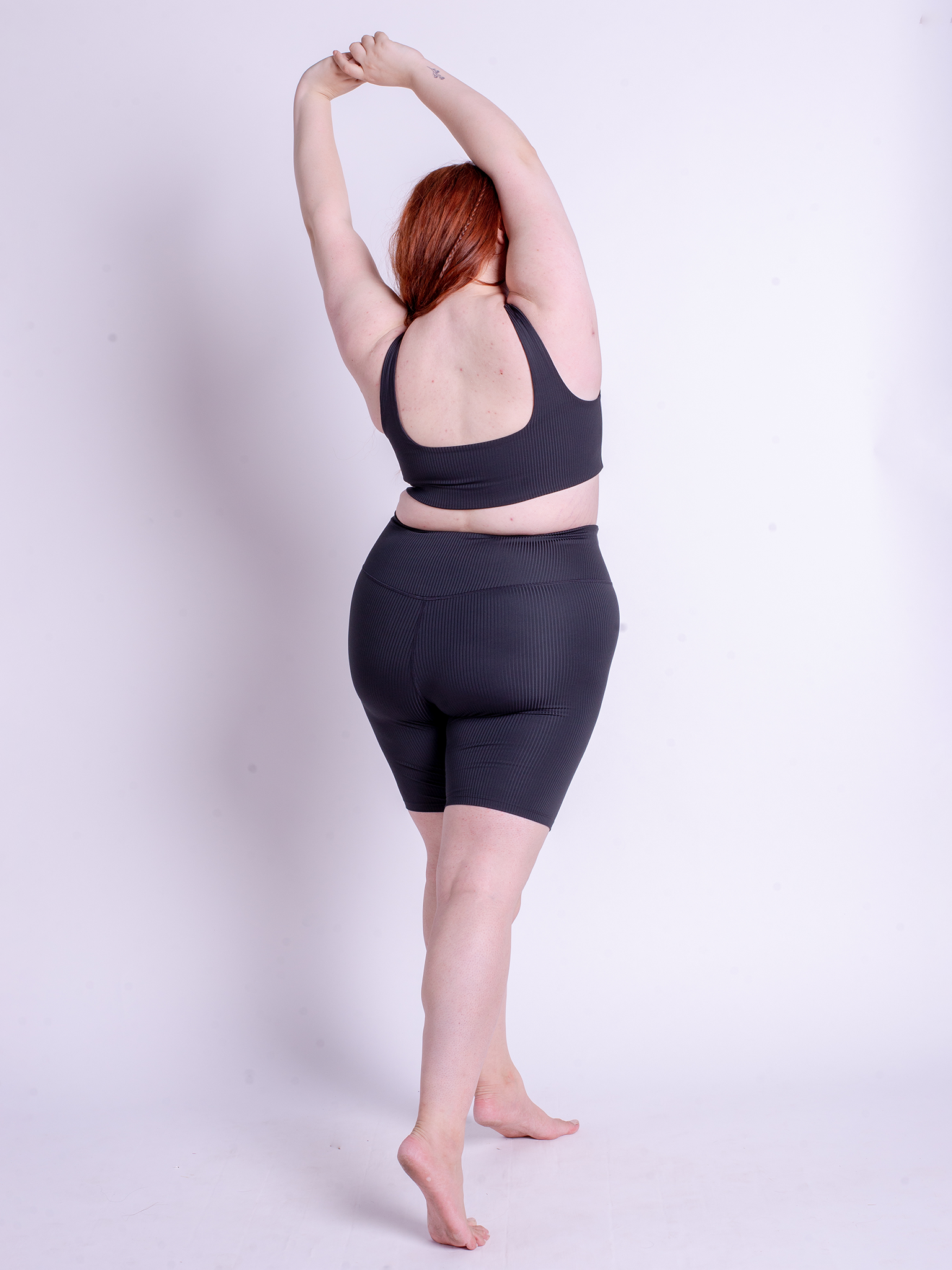 Girlfriend Collective High-Waisted Compressive Rib Bike Shorts for Women - Black | Workout, Running, Yoga & Cycling | Comfortable & Supportive Activewear