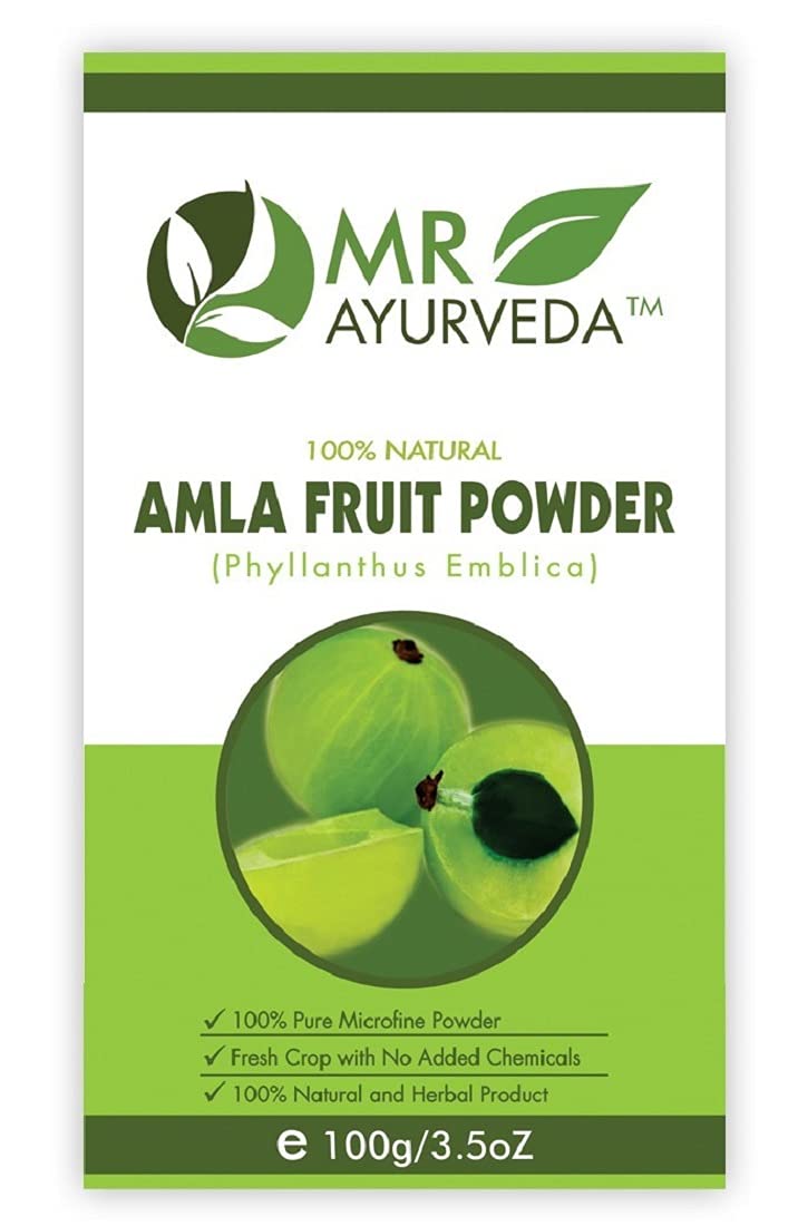 MR Ayurveda 100% Pure Organic Amla Powder for Hair, Skin & Face - Natural Hair Blackening, Skin Brightening & Anti-Aging | Chemical-Free, 100g | Perfect for DIY Hair Masks, Face Scrubs & Holistic Wellness