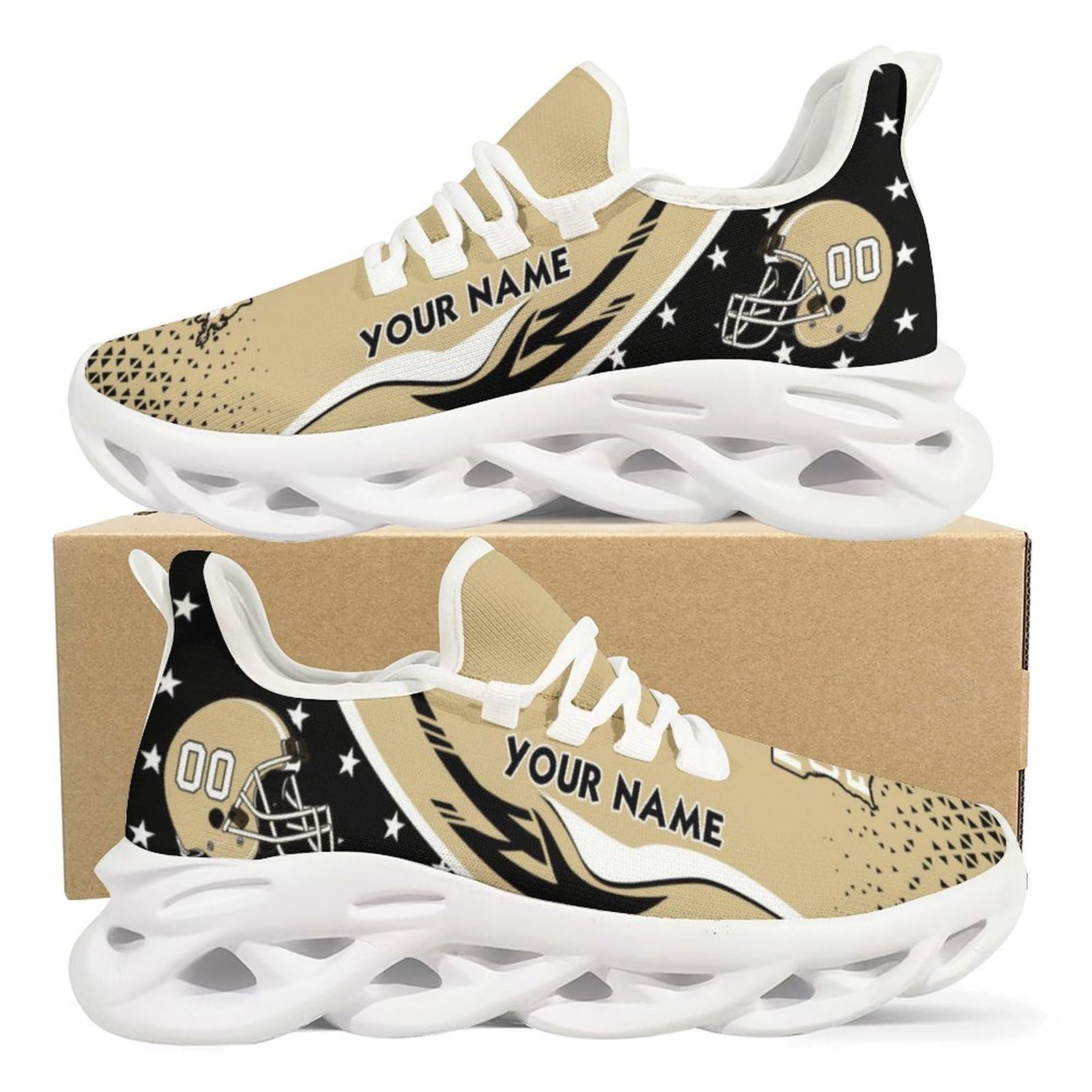 Custom Personalized Football Sneakers - Slip-on City Sports Shoes with Name & Number - Best Gifts for Football Fans (Men & Women) - Perfect for Training, Matches & Casual Wear