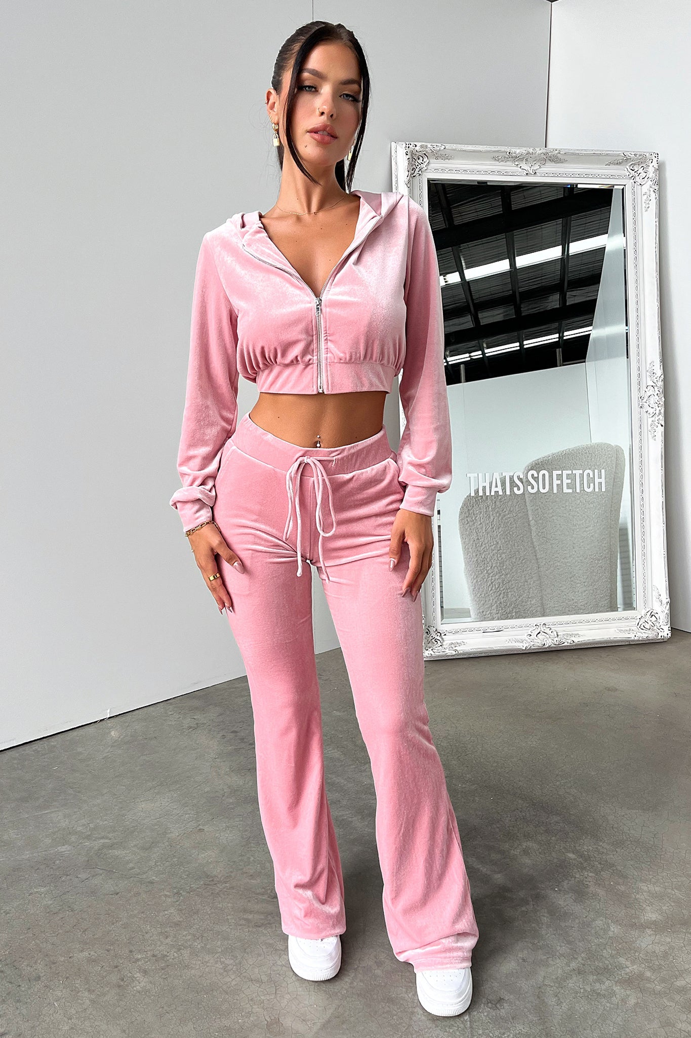 Beba Cropped Hoodie for Women - Soft Pink Pullover Sweatshirt | Casual Streetwear, Gym, Lounge & Travel Outfit