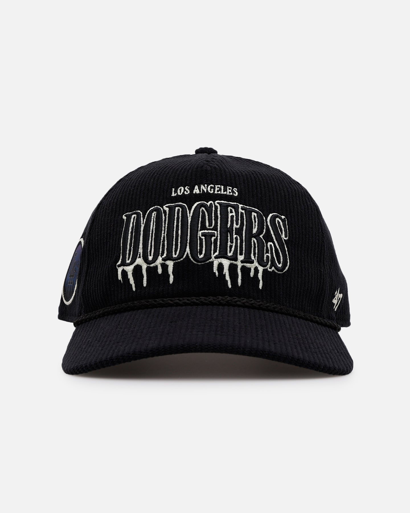 47 Brand Los Angeles Dodgers 'Slasher' 47 Hitch Corduroy Snapback Hat - Black MLB Baseball Cap for Men & Women - Perfect for Games, Streetwear & Casual Outfits