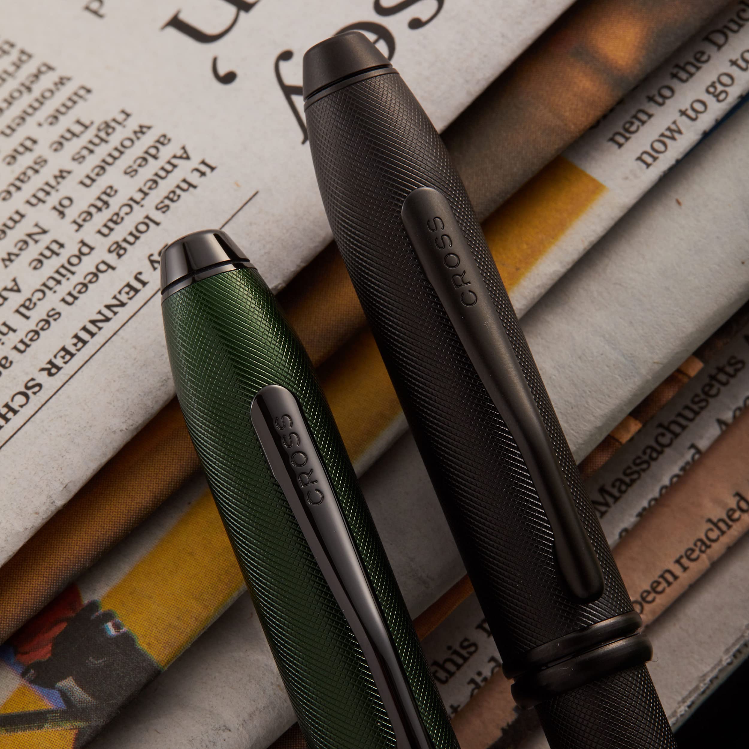 Cross Townsend PVD Micro-knurl Rollerball Pen - Matte Green Luxury Writing Instrument for Professionals | Perfect for Office, Business Meetings & Signature Documents