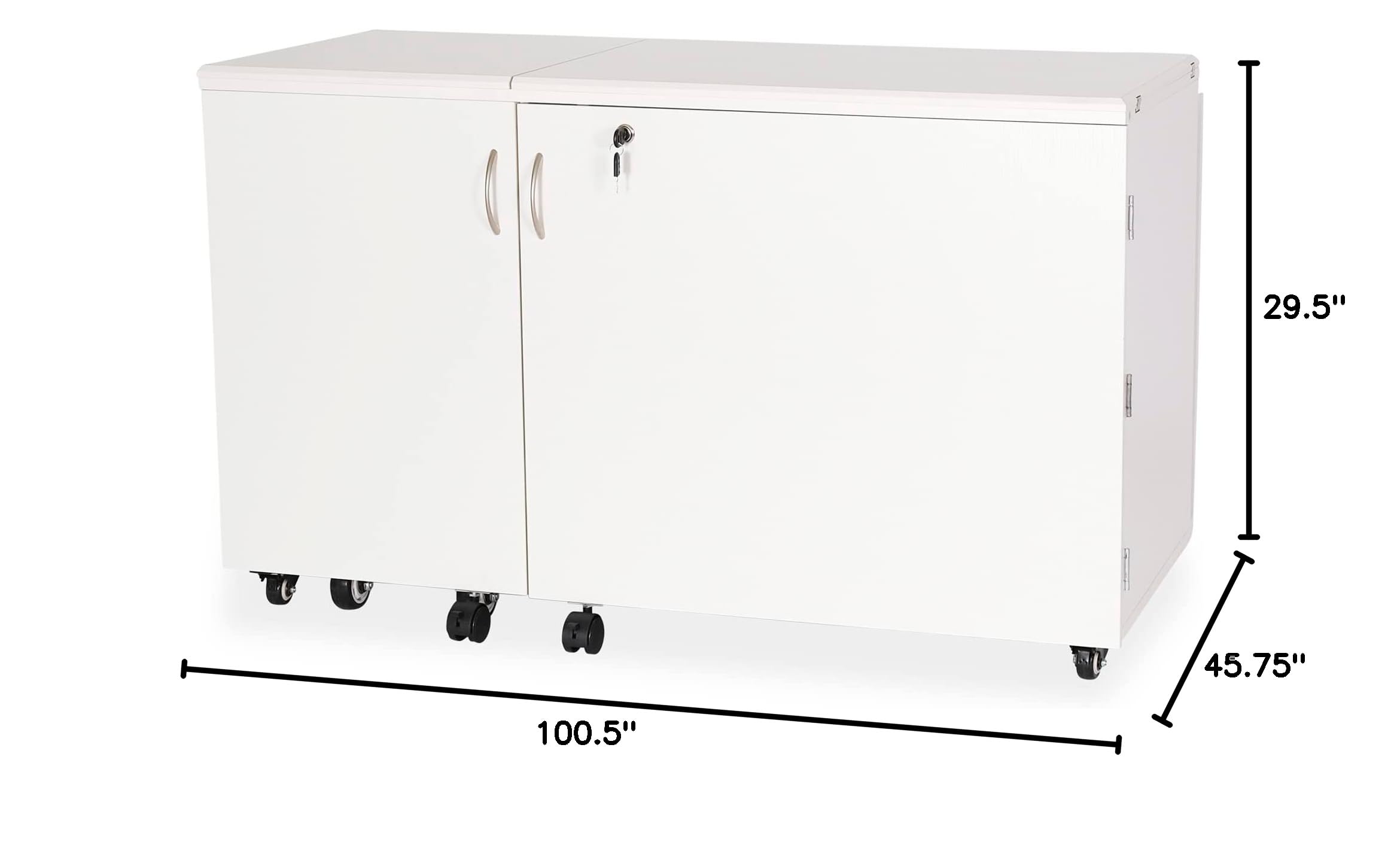 Premium Kangaroo Sewing Cabinet with Quilt Blocks - Ash White Storage Organizer for Quilting & Crafting | Perfect for Home Studios & DIY Sewing Projects