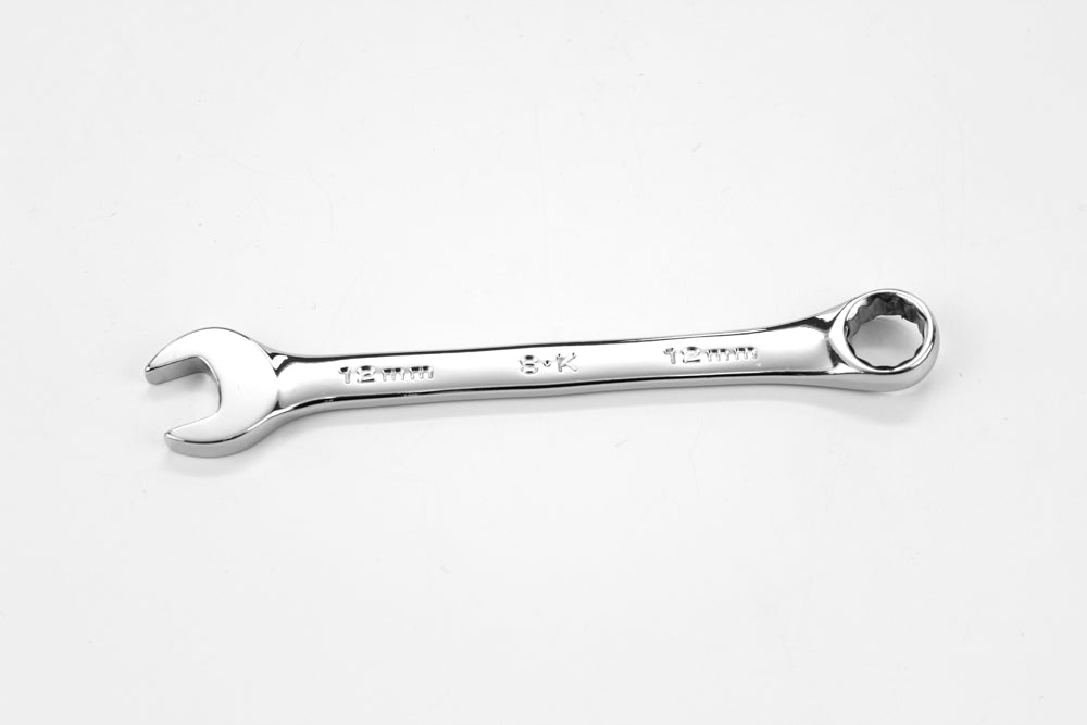 12mm 12-Point Metric Combination Wrench Set - Chrome Plated for Automotive Repair, Machinery Maintenance & DIY Projects