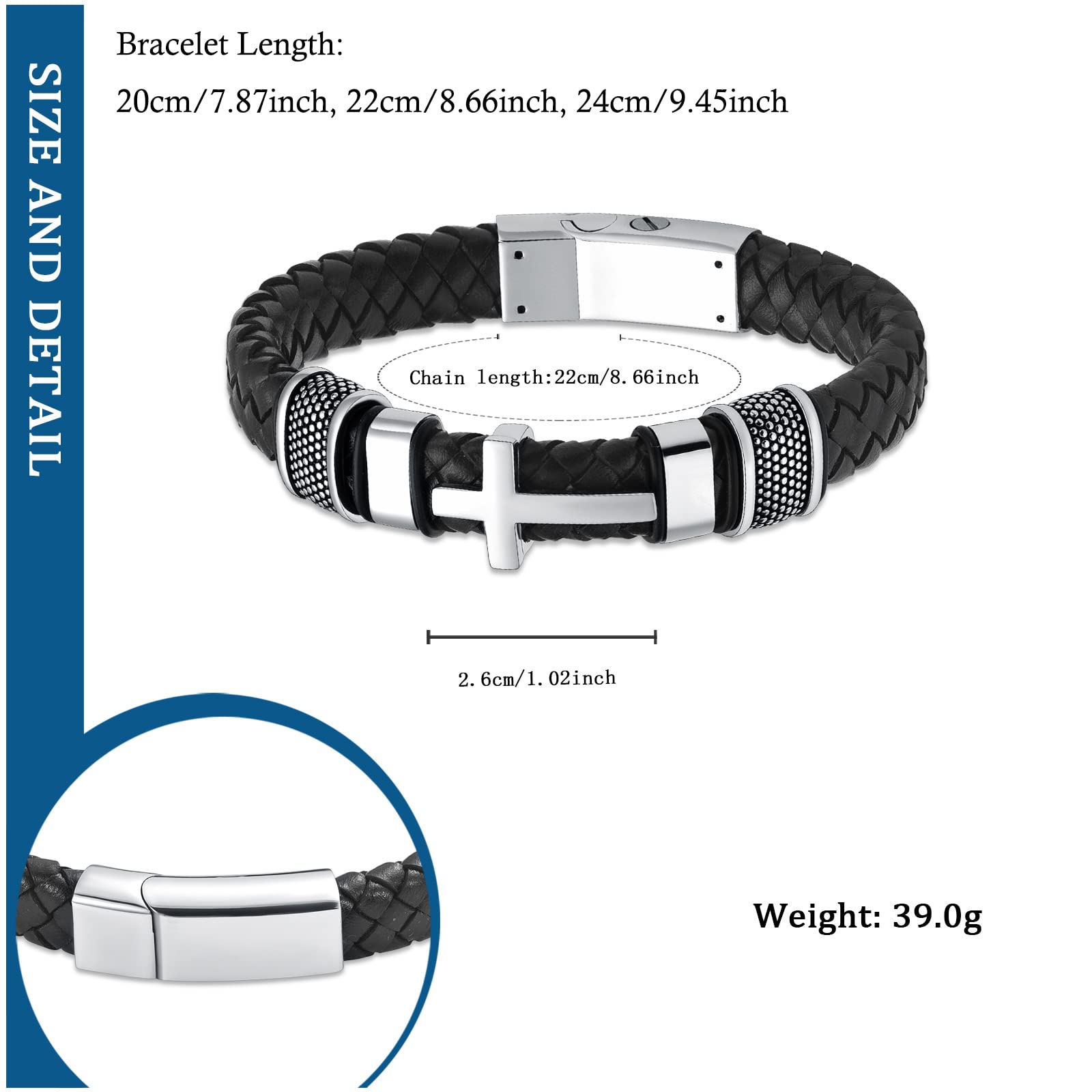 Cross Cremation Bracelet for Ashes - Stainless Steel Memorial Jewelry for Men & Women - Religious Keepsake for Daily Wear