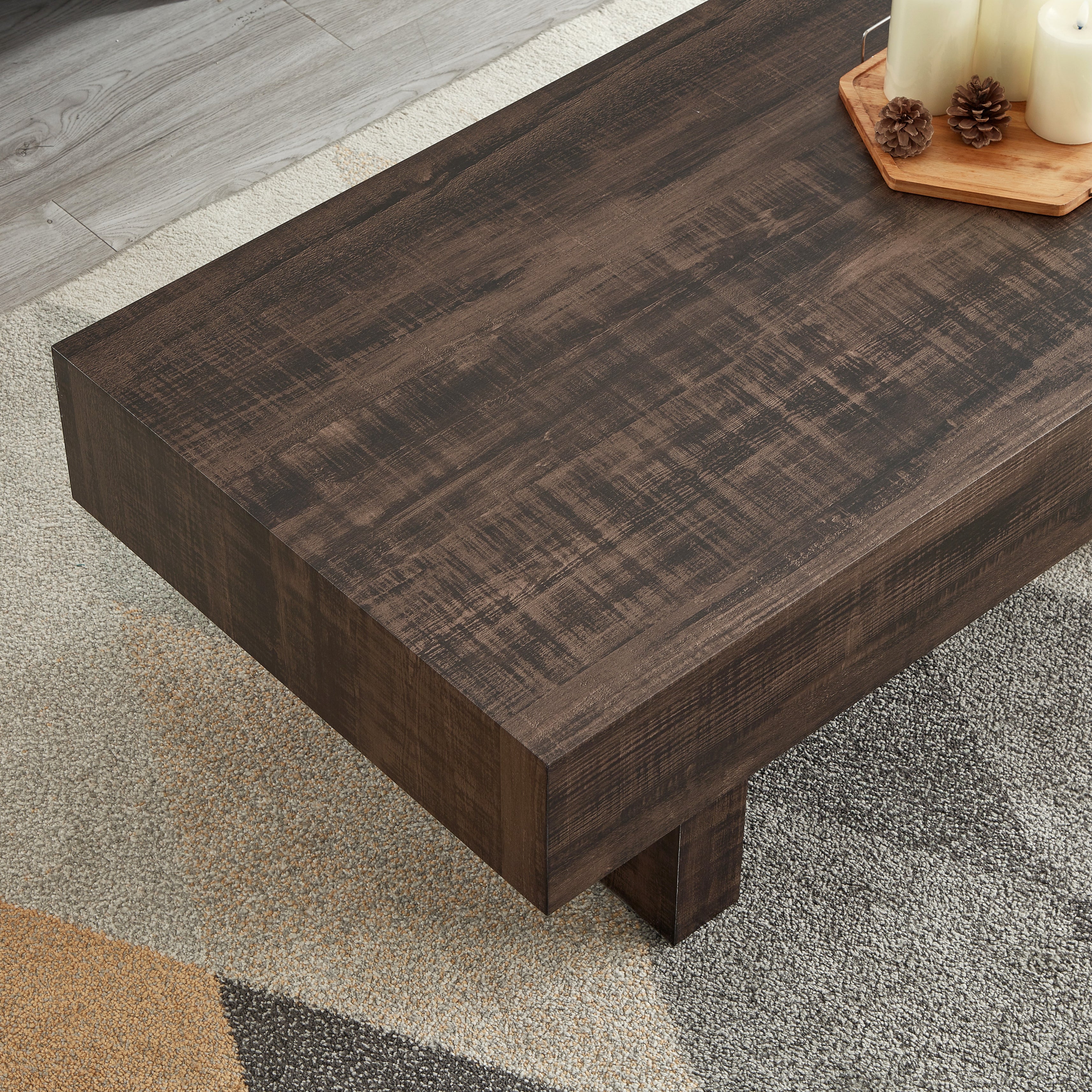 Modern Round Coffee Table - Athens Contemporary Accent Table for Living Room, Sofa & Lounge - Solid Wood Mid-Century Design for Home Decor