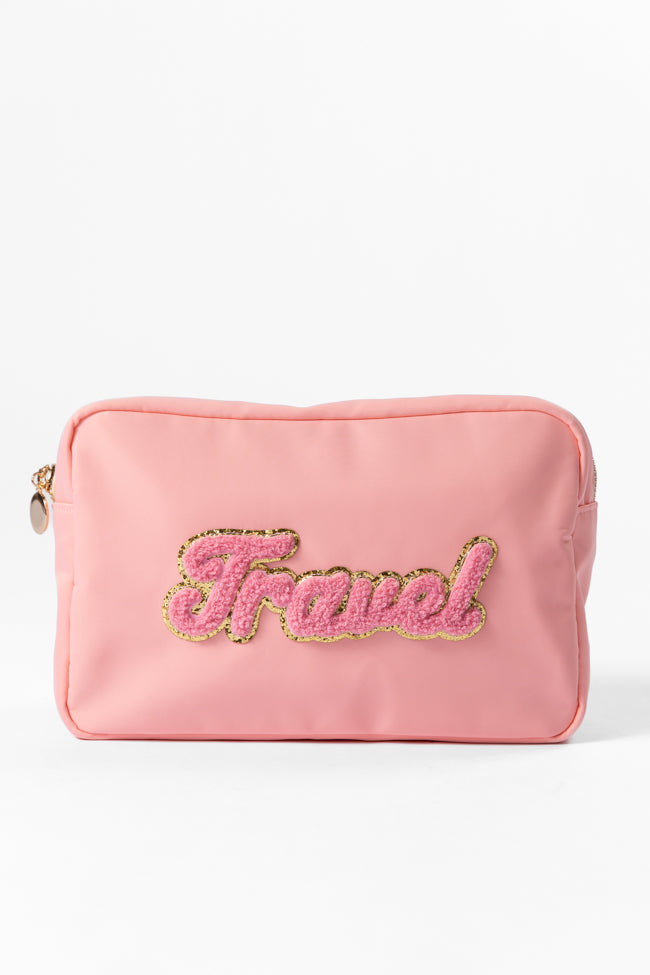 Pink Travel Pouch for Women - Waterproof & Lightweight Organizer for Passport, Money & Essentials - Perfect for Airplane, Vacation & Daily Use