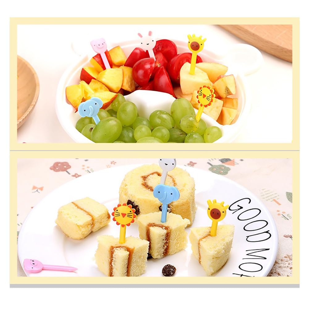 10Pcs Kids Fruit Forks - Cute Animal Mini Forks for Bento Box, Dessert, Cake & Pastry - Perfect for Kids Parties, Snack Time & Lunch Box Accessories