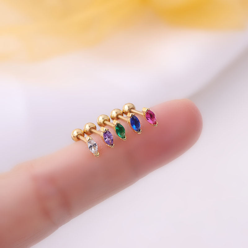 20G Cartilage Stud Earrings - Stainless Steel Tragus & Marquise Earrings for Women | Hypoallergenic Body Jewelry for Pierced Ears | Perfect for Daily Wear, Parties & Special Occasions