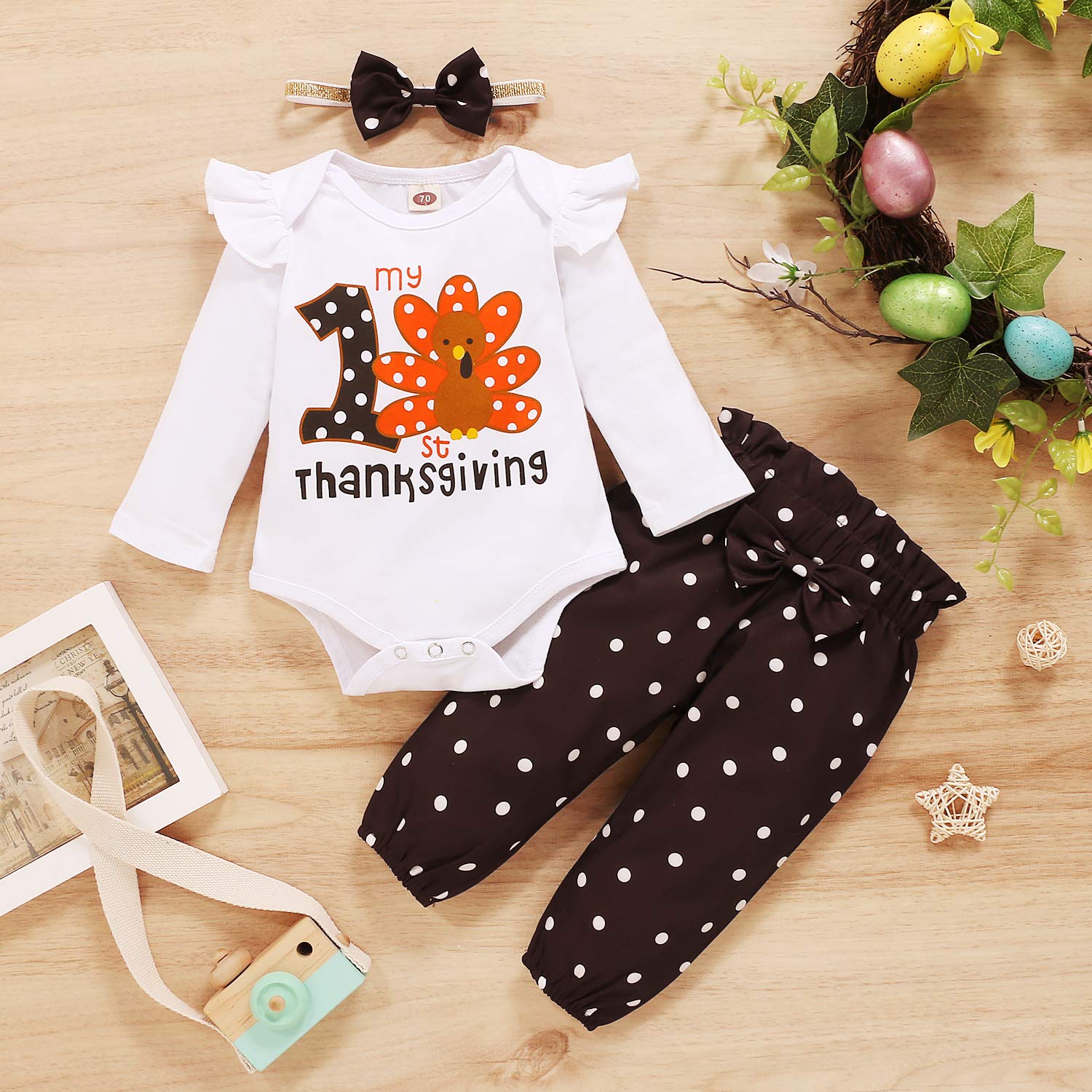 Adorable Newborn Baby Girl Outfits - Long Sleeve Romper & Pants Set for Fall/Winter | Soft Infant Clothes for 0-24 Months | Perfect for Family Photos, Holiday Gifts & Daily Wear