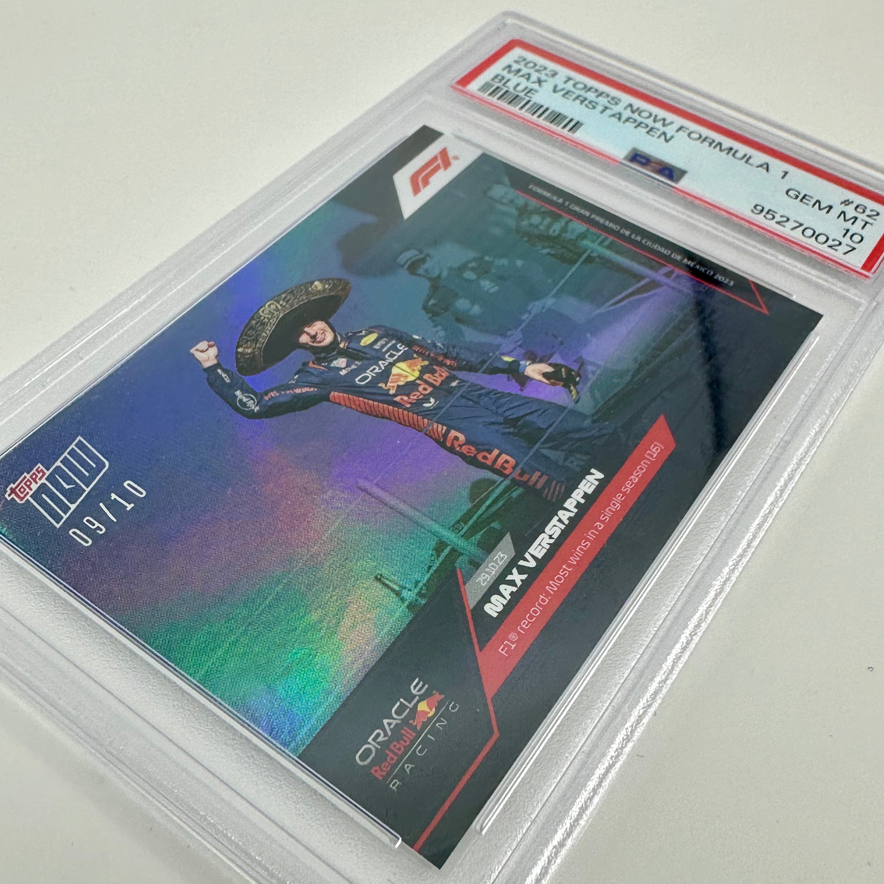 PSA 10 Graded 2009-2010 Max Verstappen #62 Blue Parallel Rookie Card - Perfect for F1 Collectors & Racing Memorabilia Displays