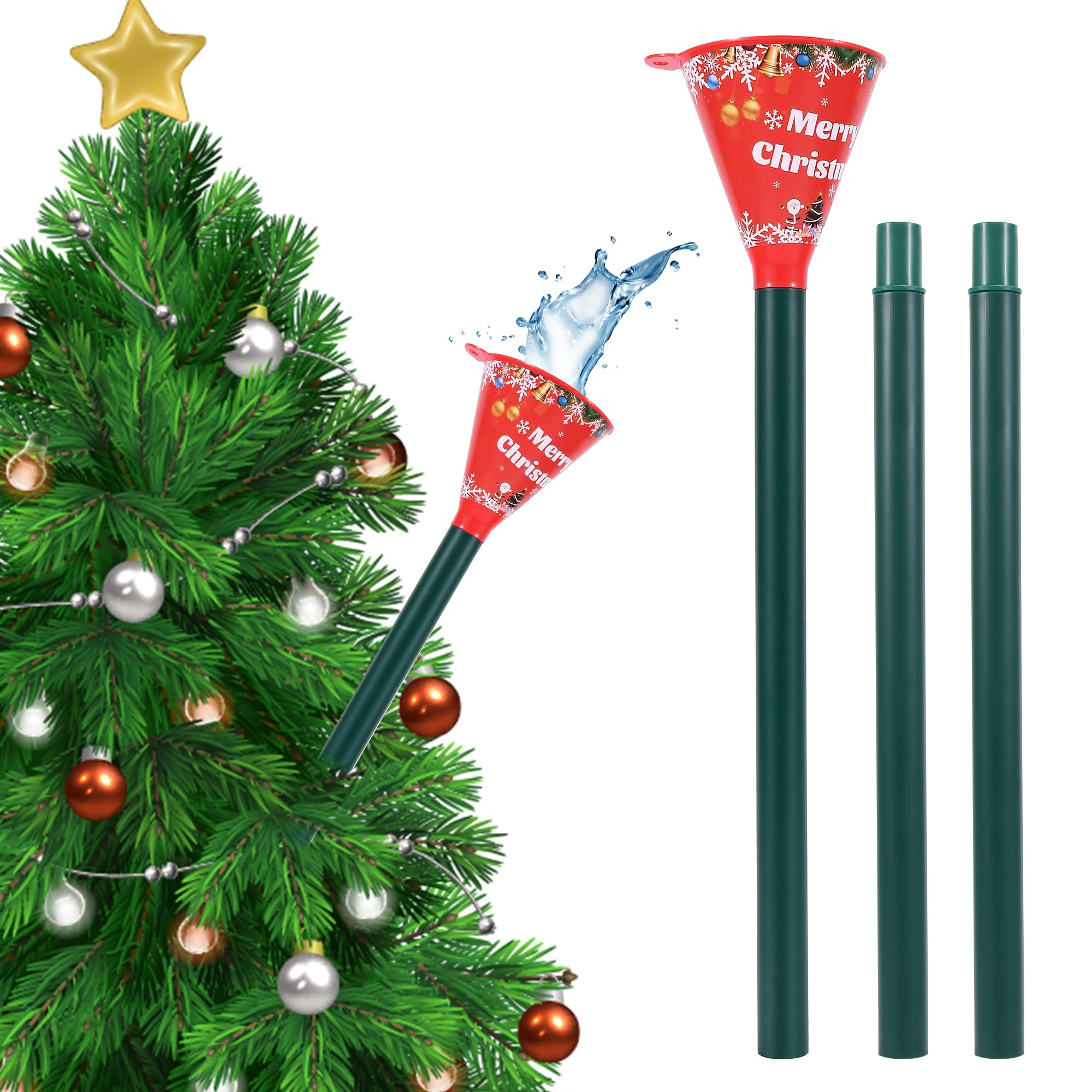 39in Christmas Tree Water Funnel - Long Xmas Plant Watering Spout Tool for Indoor & Outdoor Trees | Easy Tree Care Accessory for Holiday Decorations