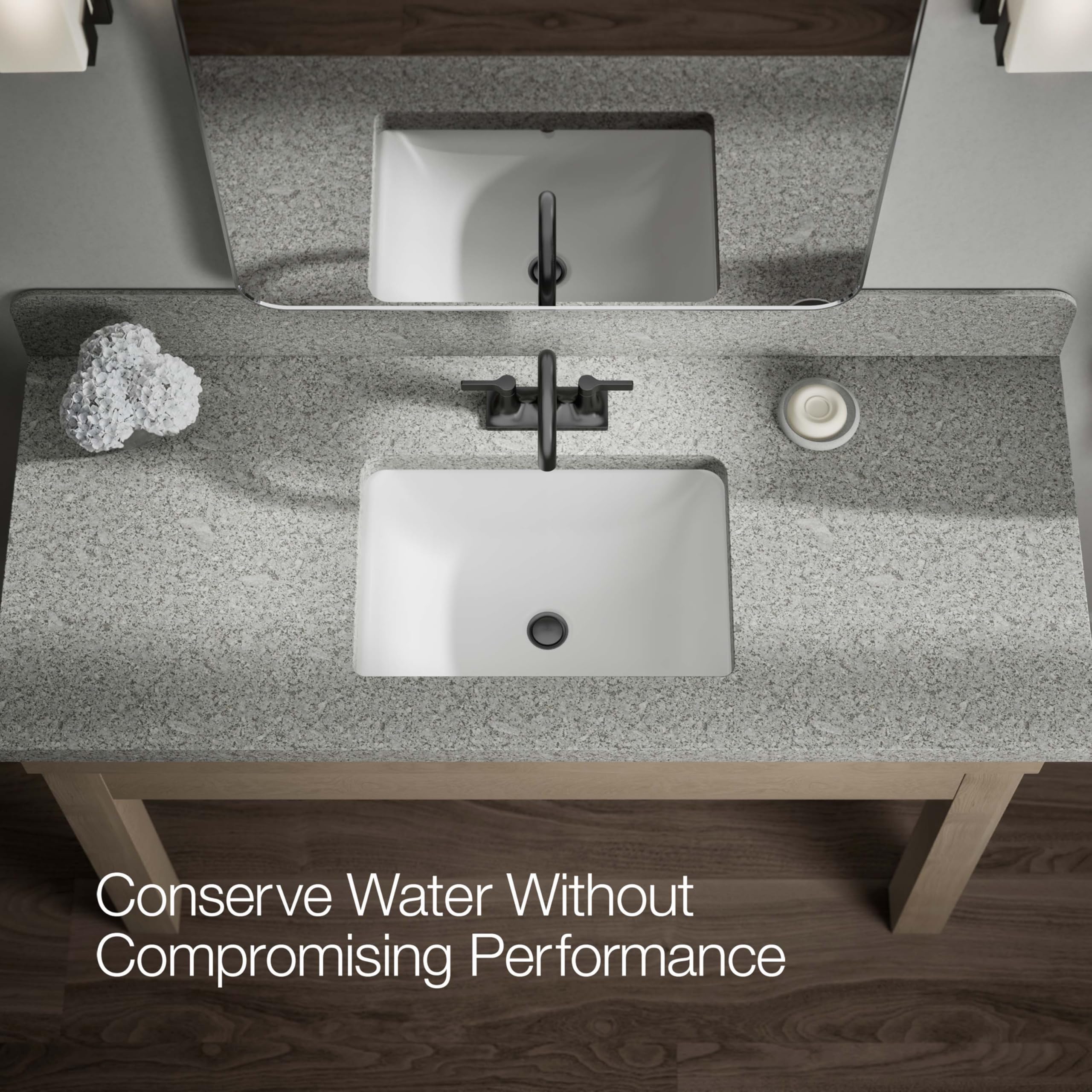 KOHLER 28124-4N-BL Venza Centerset Bathroom Sink Faucet - 1.0 GPM Water-Saving Matte Black Finish - Perfect for Modern Bathrooms & Powder Rooms