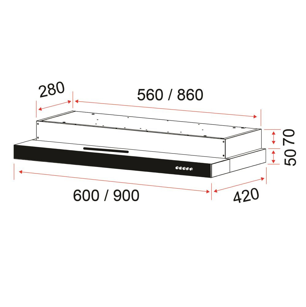 EF EFCH6202HMSS Stainless Steel Cooker Hood - 30 Inch Under Cabinet Range Hood with LED Lights, 3 Speed Fan - Perfect for Kitchen Ventilation & Smoke Removal