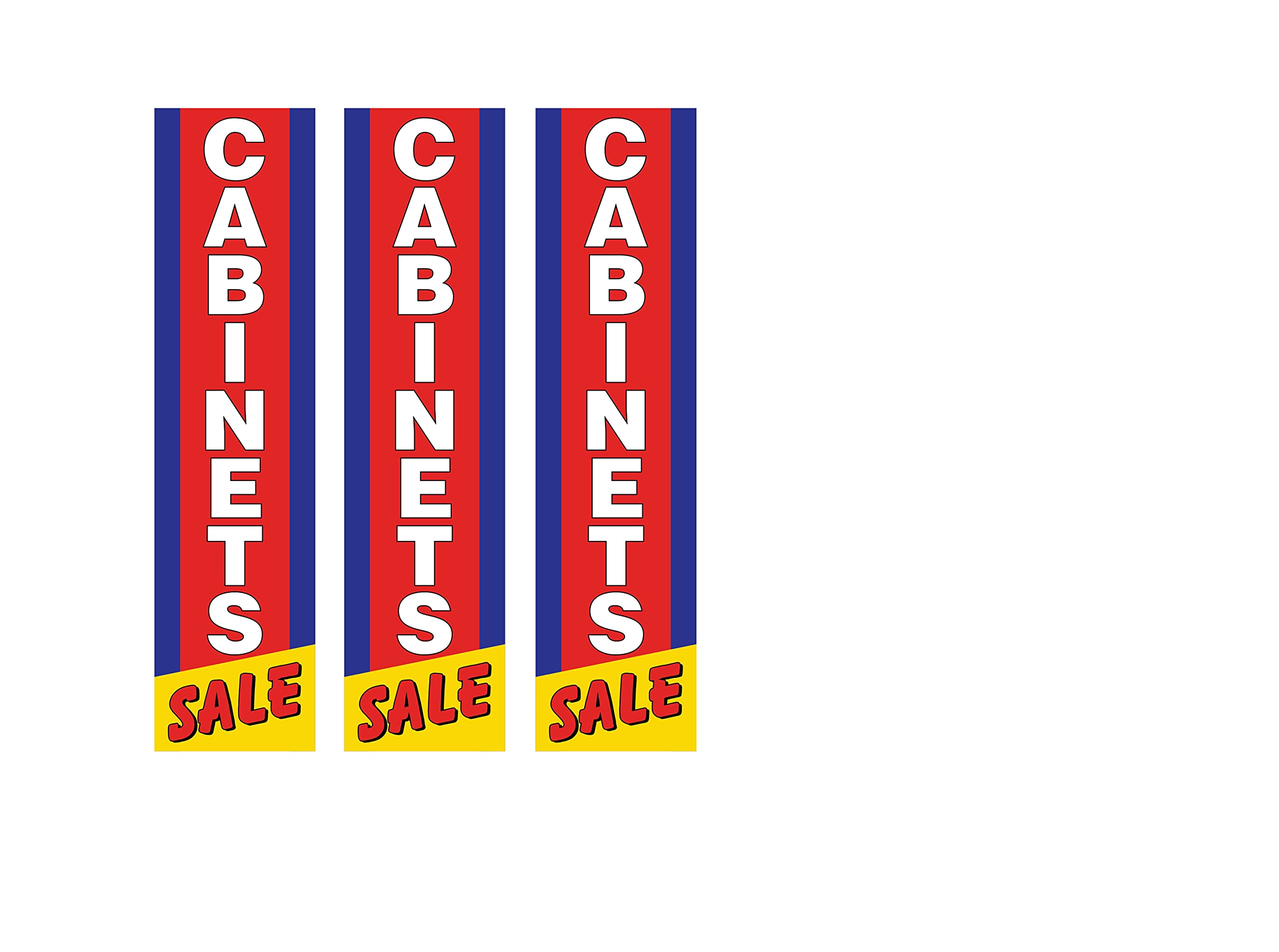 3-Piece Rectangle Boomer Feather Flags Kit with Poles & Ground Spikes - Outdoor Advertising, Car Dealership Sales, Grand Openings & Events