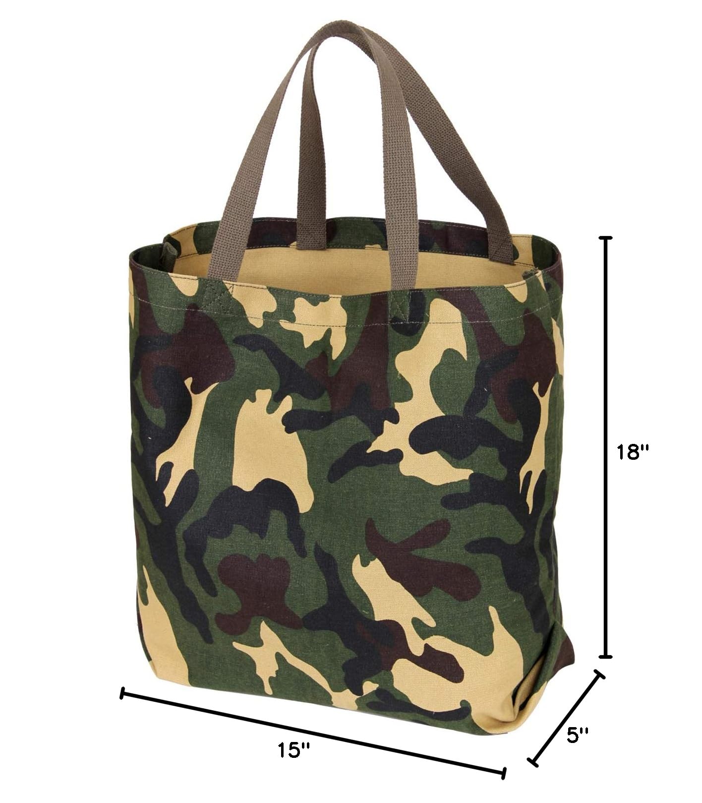 Rothco Canvas Camo and Solid Tote Bag - Durable Reusable Grocery Shopping Bag for Work, School, Gym & Outdoor Activities | Military Style Casual Carryall for Men & Women