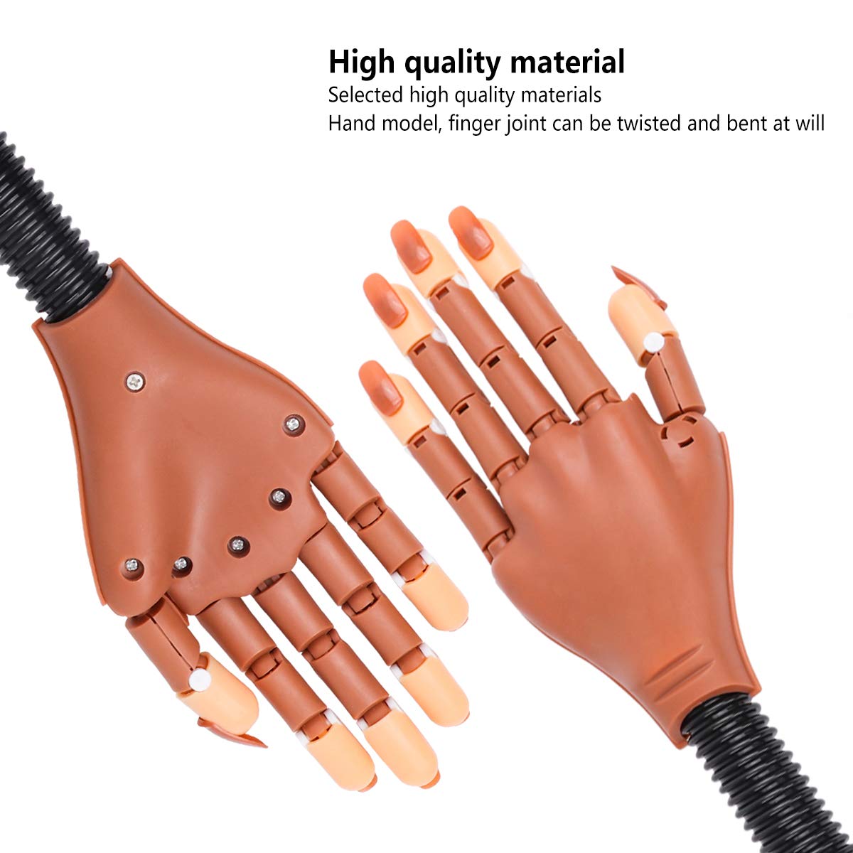 Professional Acrylic Nail Practice Hand - Flexible Fake Nail Training Kit with Movable Fingers, Nail Drill & Dryer Lamp - 12 Color Acrylic Powder Set for Beginners - Perfect for Salon Training & Home Nail Art Practice