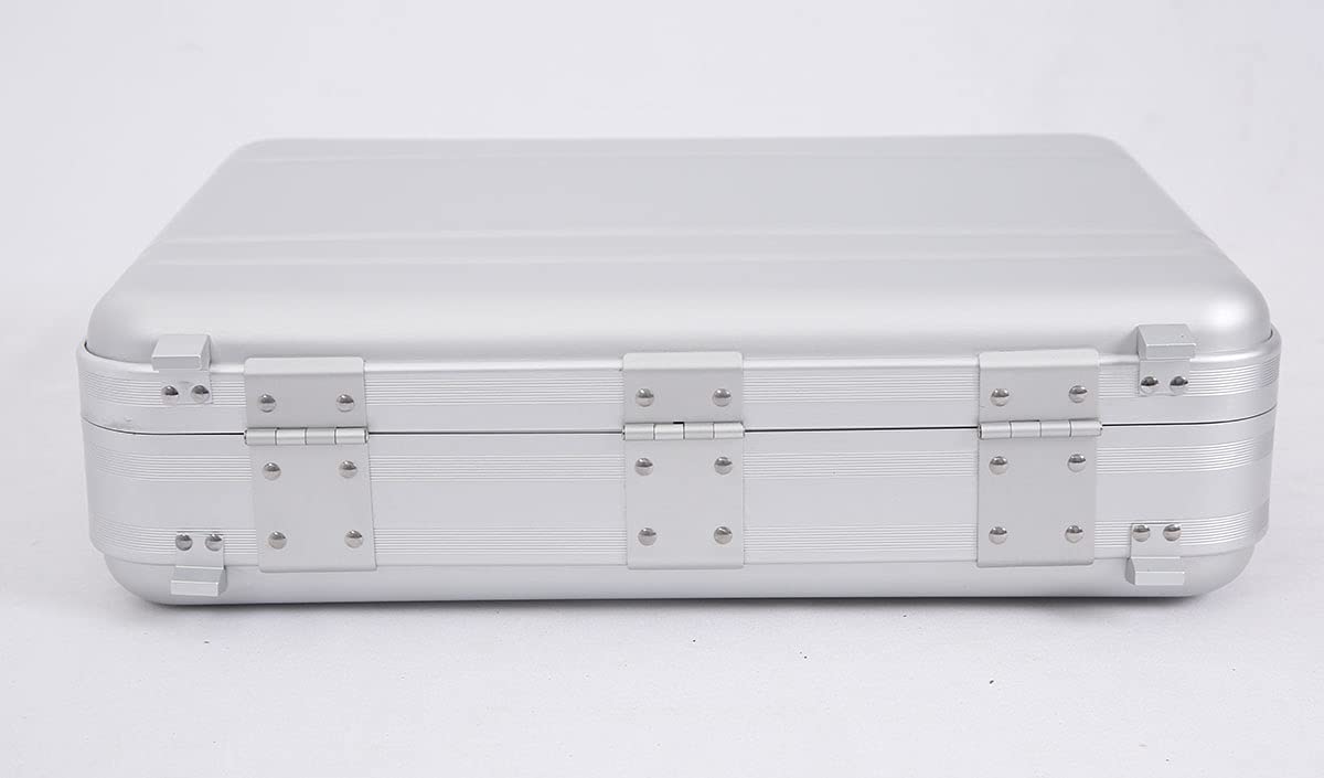 TSA Approved 16.5 Inch Aluminum Security Briefcase with Combination Lock - Portable Metal Cash Box for Travel & Business (Fits 14