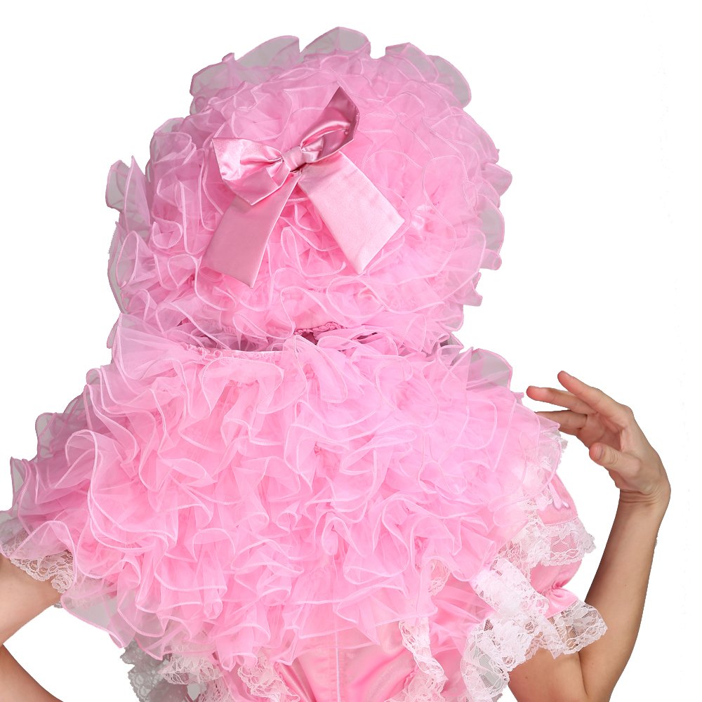Elegant Women's Pink Organza Puffy Bonnet with Detachable Cape - Perfect for Cosplay, Costume Parties & Renaissance Fairs