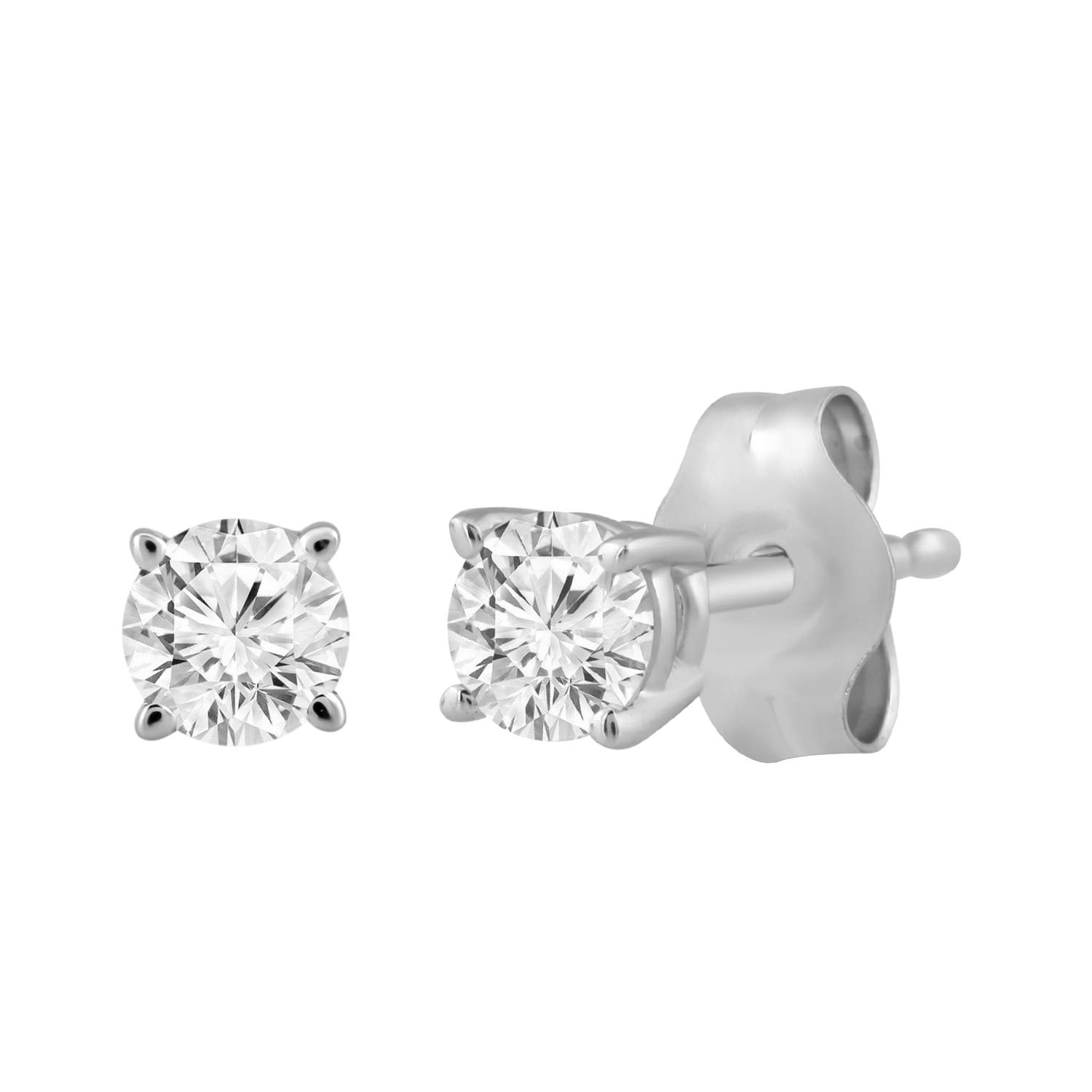 14K White Gold 1/3 Cttw Natural Diamond Stud Earrings for Women - Perfect for Weddings, Anniversaries & Everyday Elegance