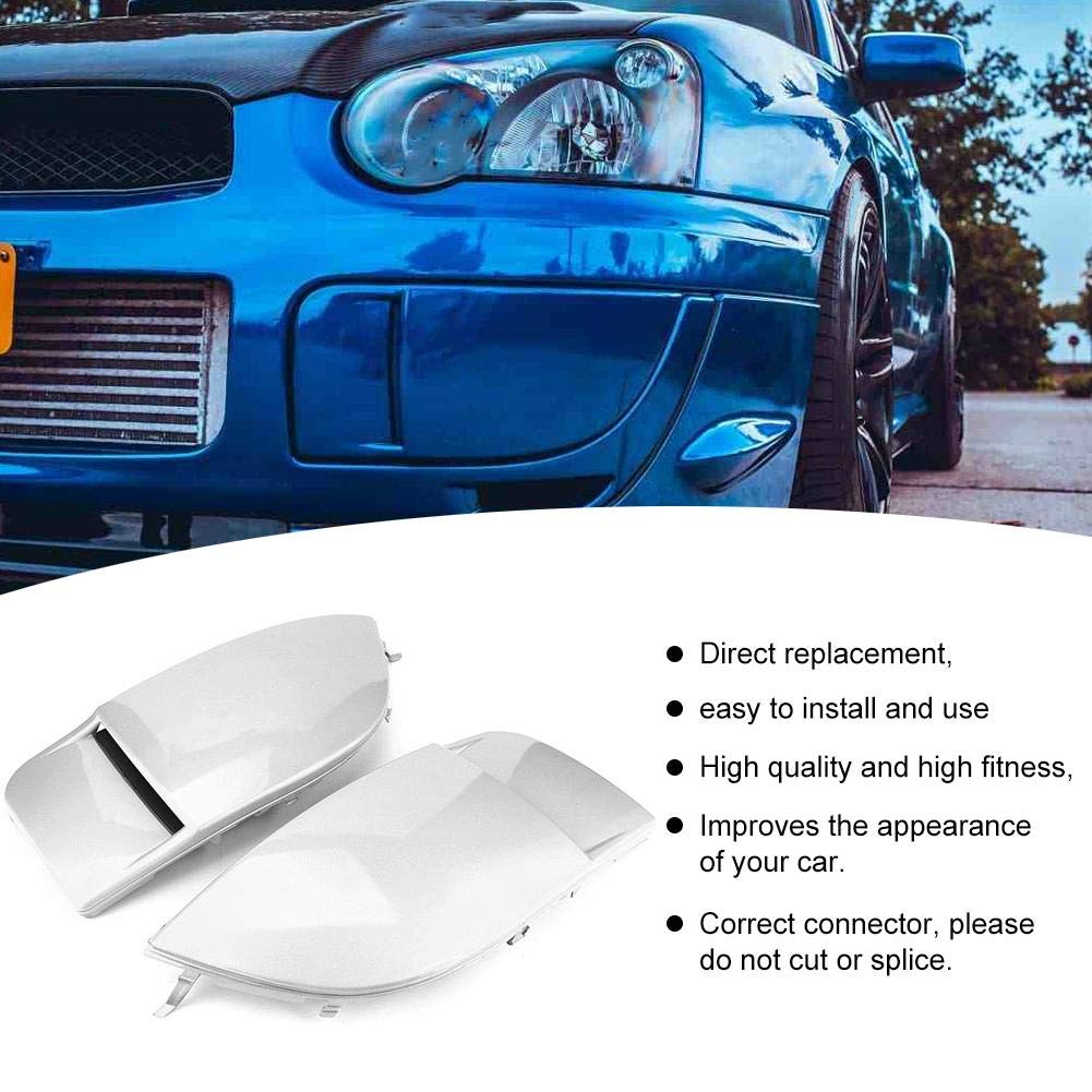 EVGATSAUTO ABS Fog Lamp Bezel for Subaru STI WRX 2004-2005 - Durable Front Fog Light Cover Pair (White) | Perfect for Off-Roading & Night Driving Enhancement