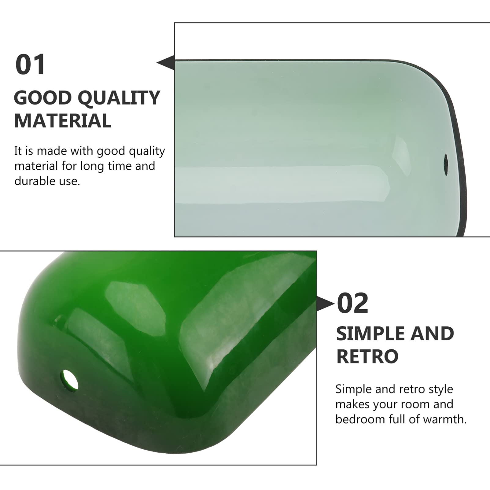 Vintage Green Glass Bankers Table Lamp Shade - Retro Square Replacement Lampshade for Desk & Study - Perfect for Bedroom, Office, and Reading Nook Lighting
