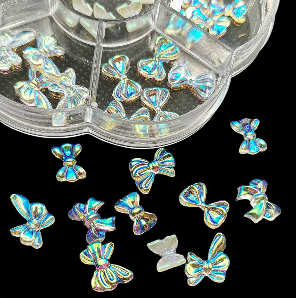 AKOAK 42-Piece Holographic 3D Butterfly Acrylic Nail Art Charms - DIY Nail Art Decorations for Girls, Women - Perfect for Nail Salons, Parties, and Special Occasions