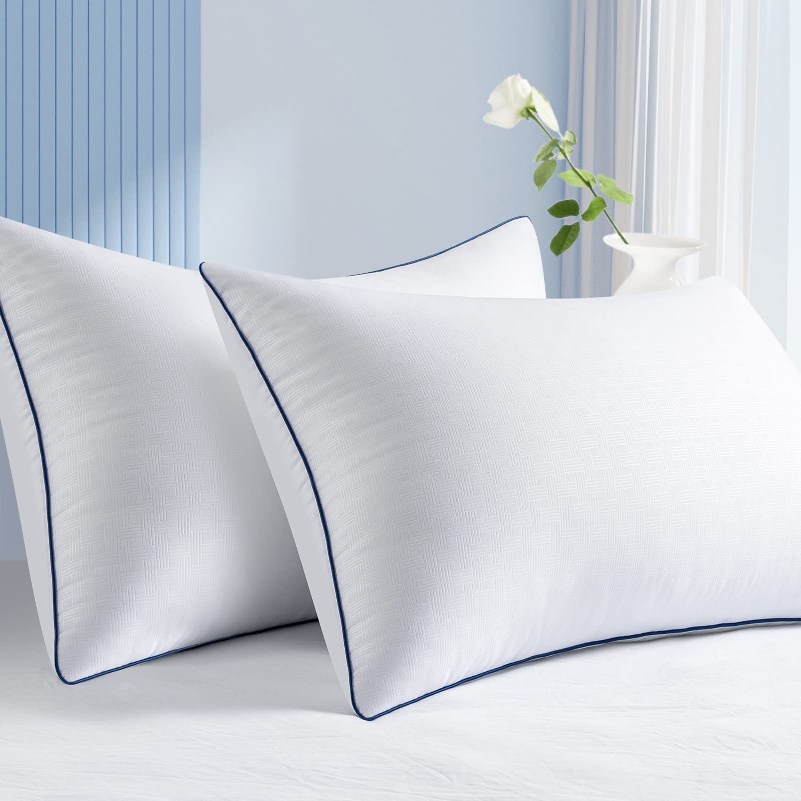 BedStory Standard Size Bed Pillows Set of 2 - Luxury Hotel Quality Pillows for Back, Side & Stomach Sleepers | Soft & Supportive Memory Foam Pillows for Better Sleep | Perfect for Home, Guest Room & Travel Use