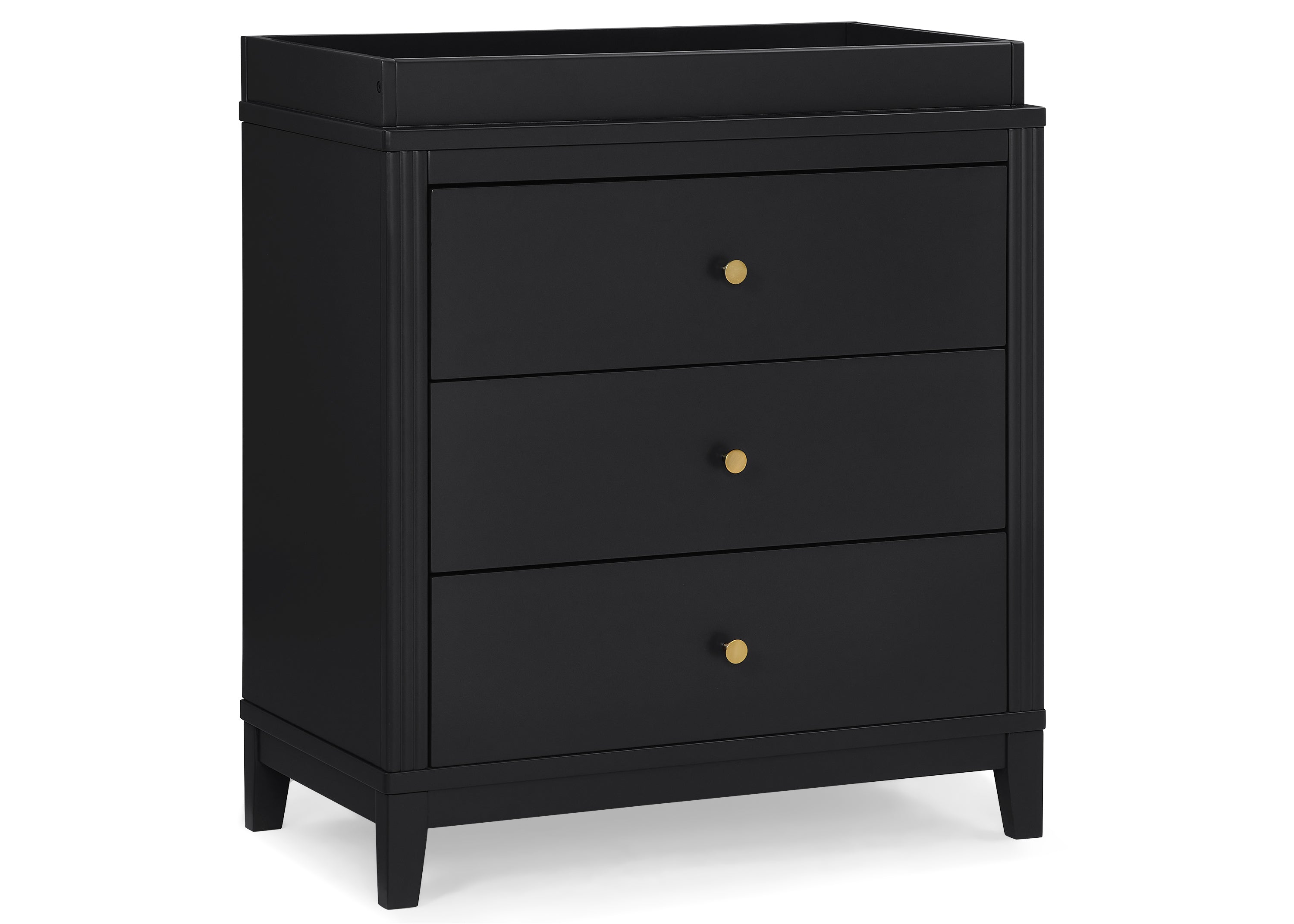 Eloise 3 Drawer Dresser with Changing Top & Interlocking Drawers - Nursery Storage Solution for Baby Clothes, Diapers & Essentials | Modern Baby Changing Table & Dresser Combo for Nursery Organization