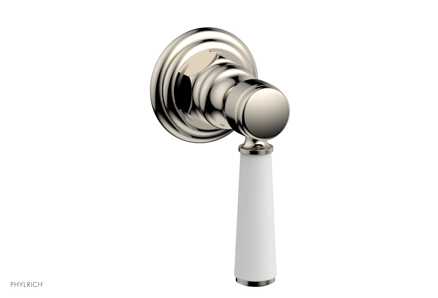 HEX TRADITIONAL/HENRI Volume Control Diverter Valve - Satin White Lever Handle (500-36) for Bathroom & Shower Fixtures