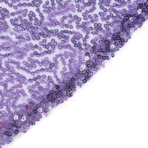 132 Inch Sequin Round Tablecloth - Big Payette Purple Premium Quality for Wedding, Birthday, Christmas Party & Hall Decoration | Elegant Dining & Event Table Cover